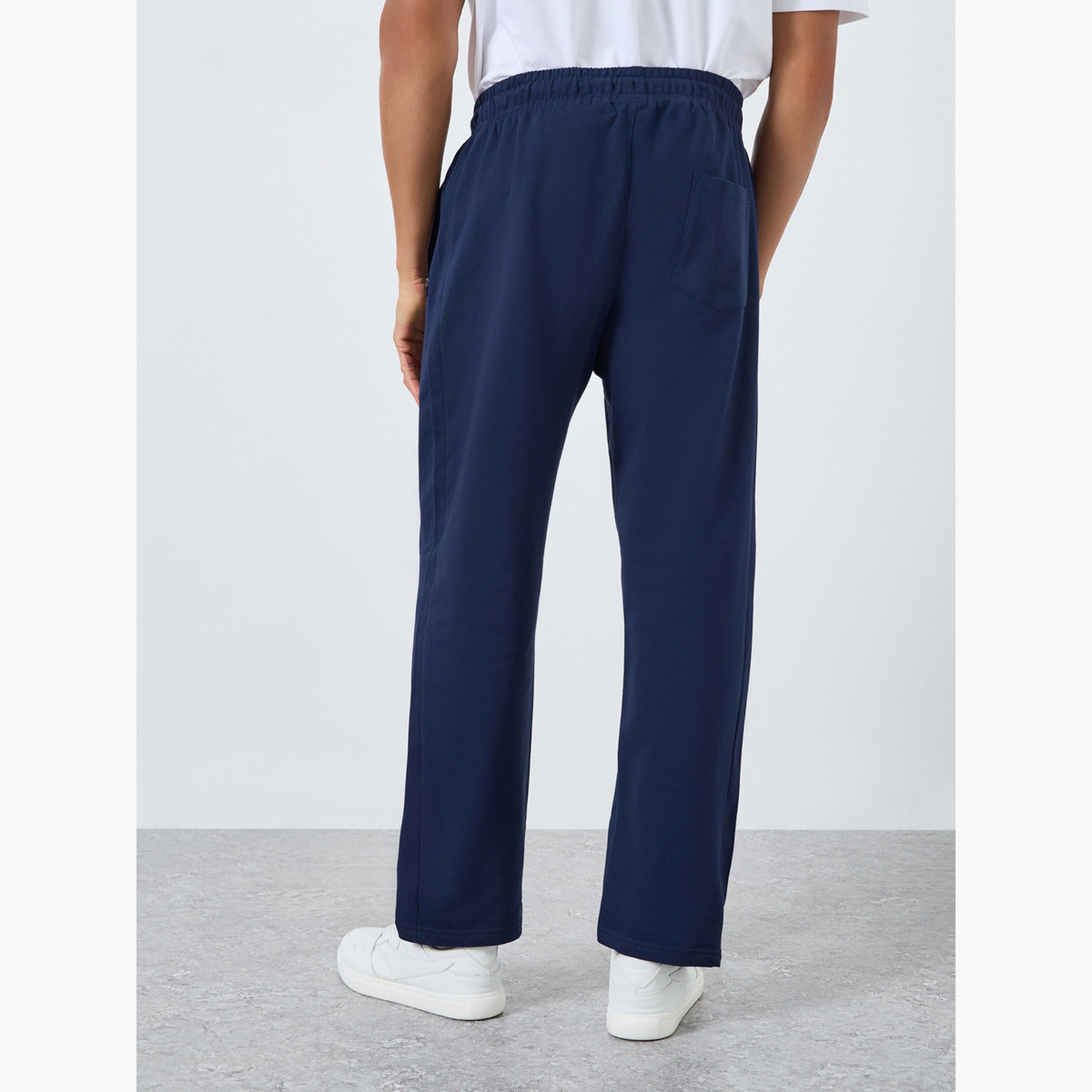 جوغر بقصة مريحة وشريط جانبي مع أربطة-men-clothing-bottoms-joggers-image-4