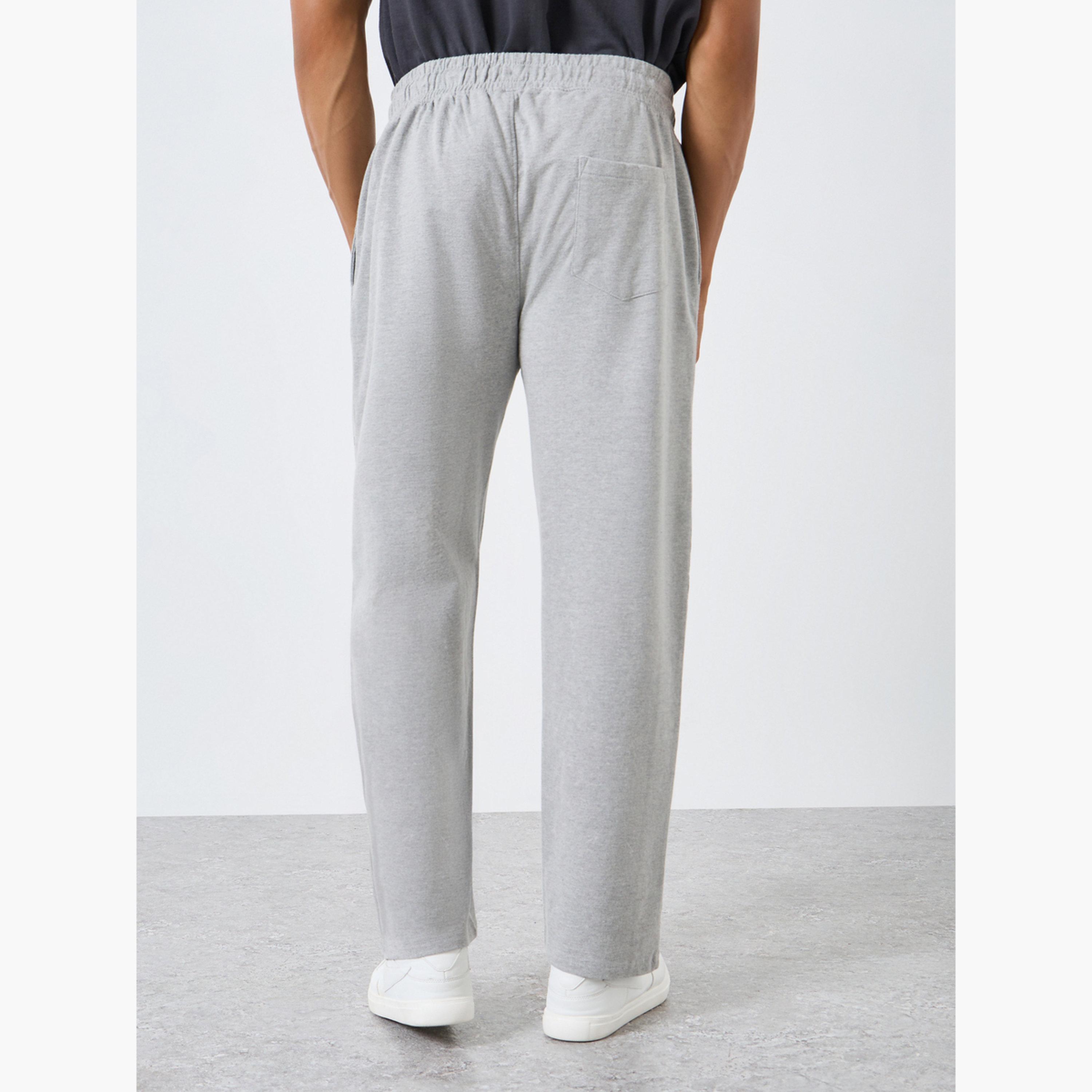 Styli Men Grey Slogan Print Relaxed Joggers-men-clothing-bottoms-joggers-image-4