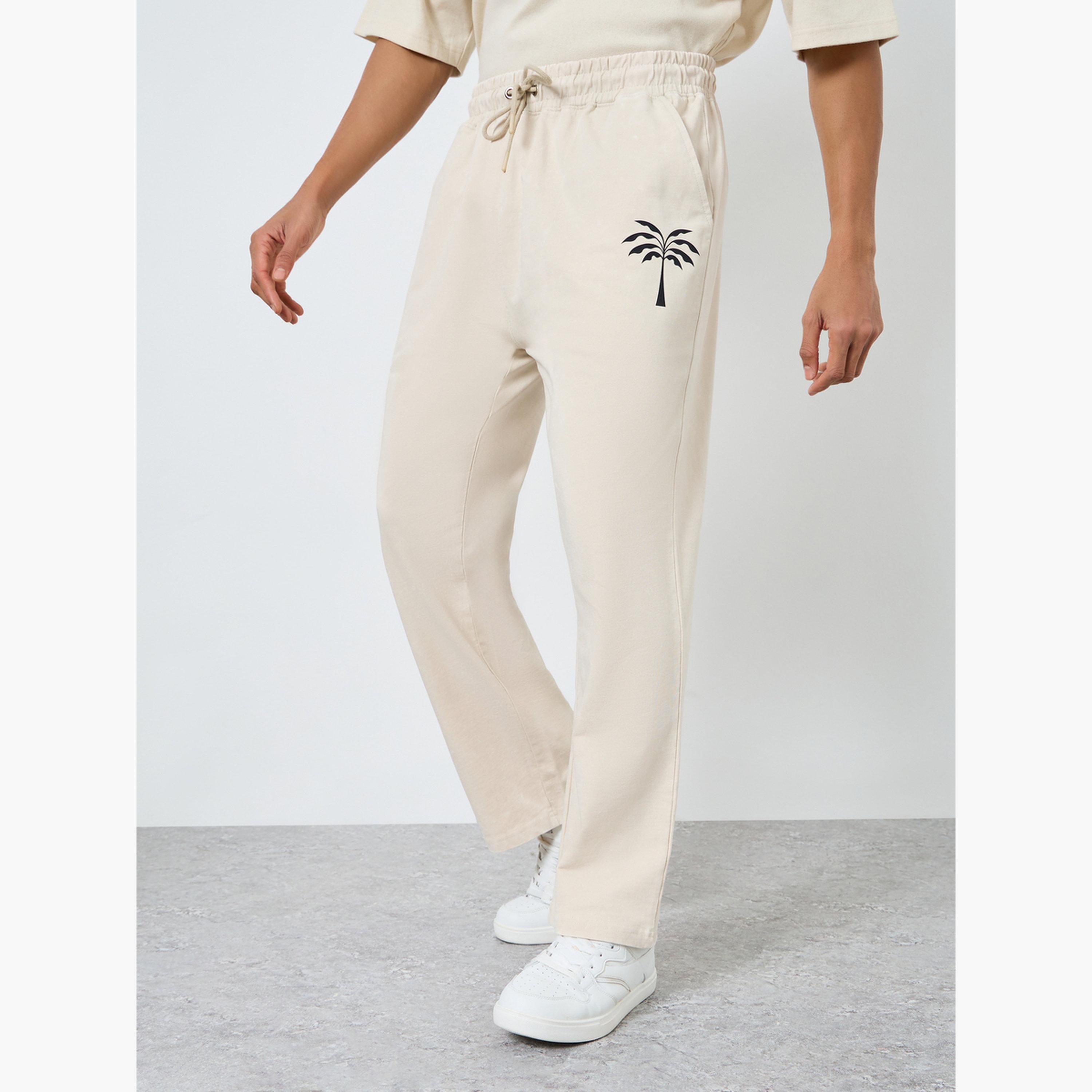 Styli Men Beige Acid Wash Oversized Joggers-men-clothing-bottoms-joggers-image-1