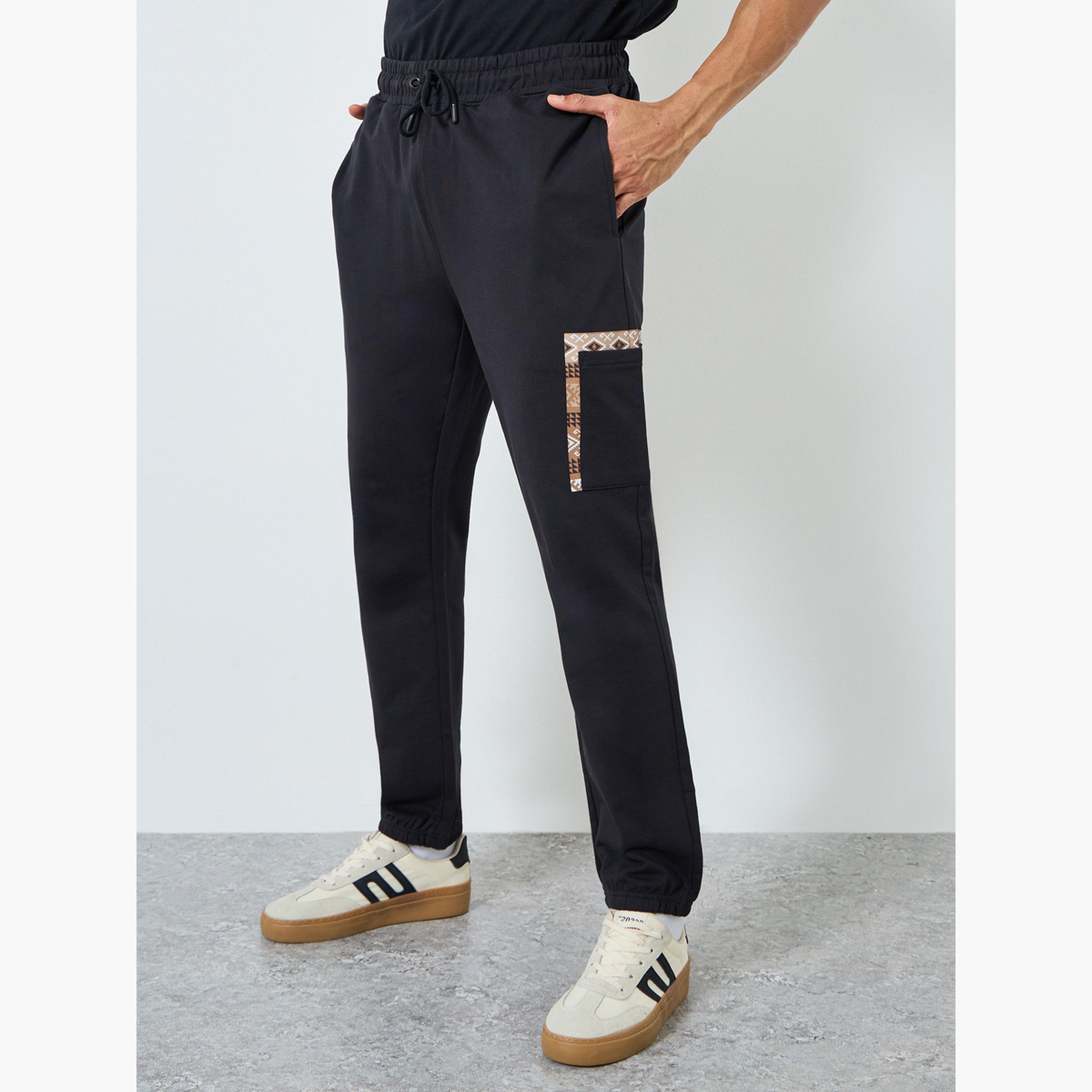 Styli Men Black Graphic Print Slim Fit Joggers-men-clothing-bottoms-joggers-image-1