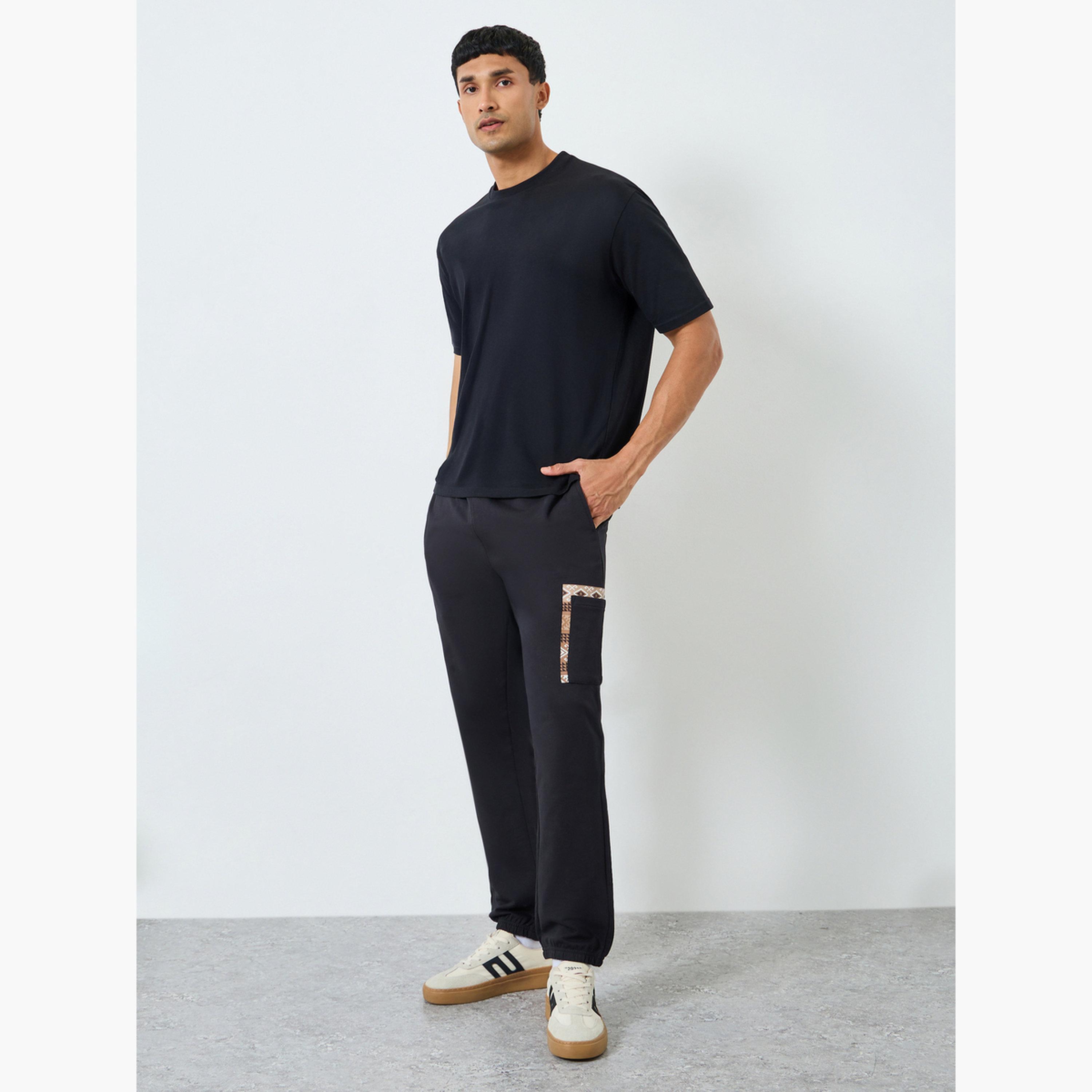 Styli Men Black Graphic Print Slim Fit Joggers-men-clothing-bottoms-joggers-image-2