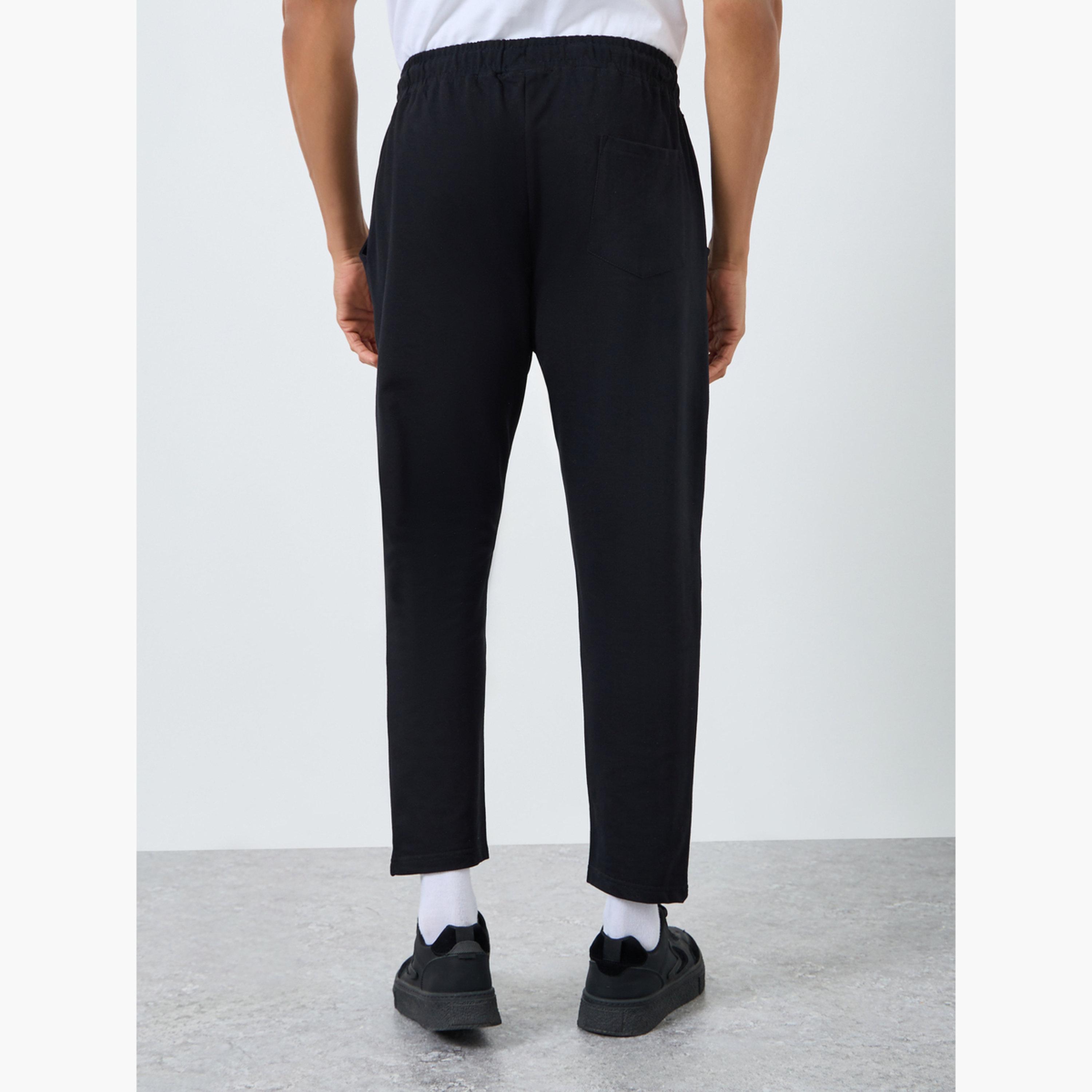 Styli Men Slim Fit Minimal Embroidery Joggers-men-clothing-bottoms-joggers-image-4