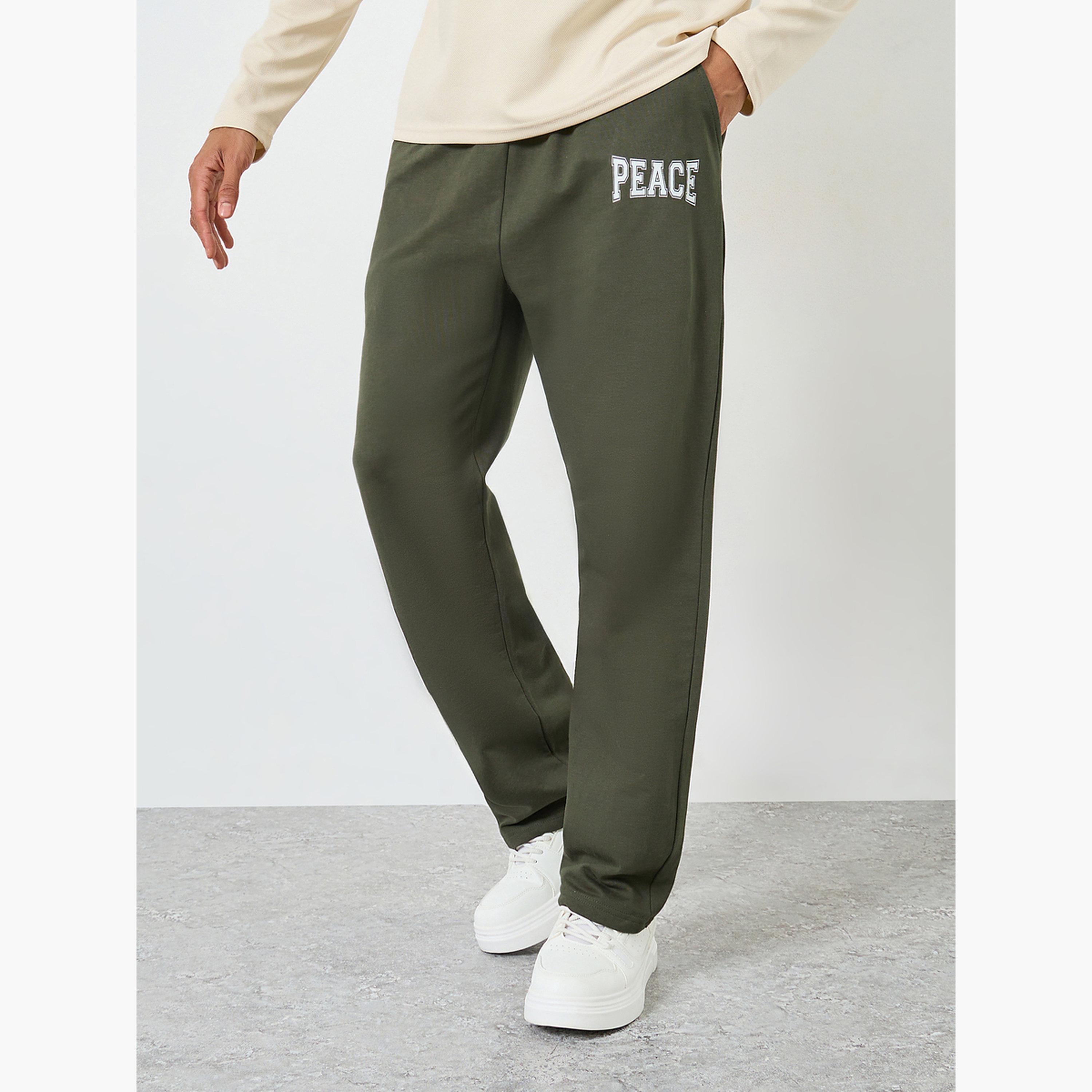 Styli Men Oversized Minimal Print Terry Joggers-men-clothing-bottoms-joggers-image-1