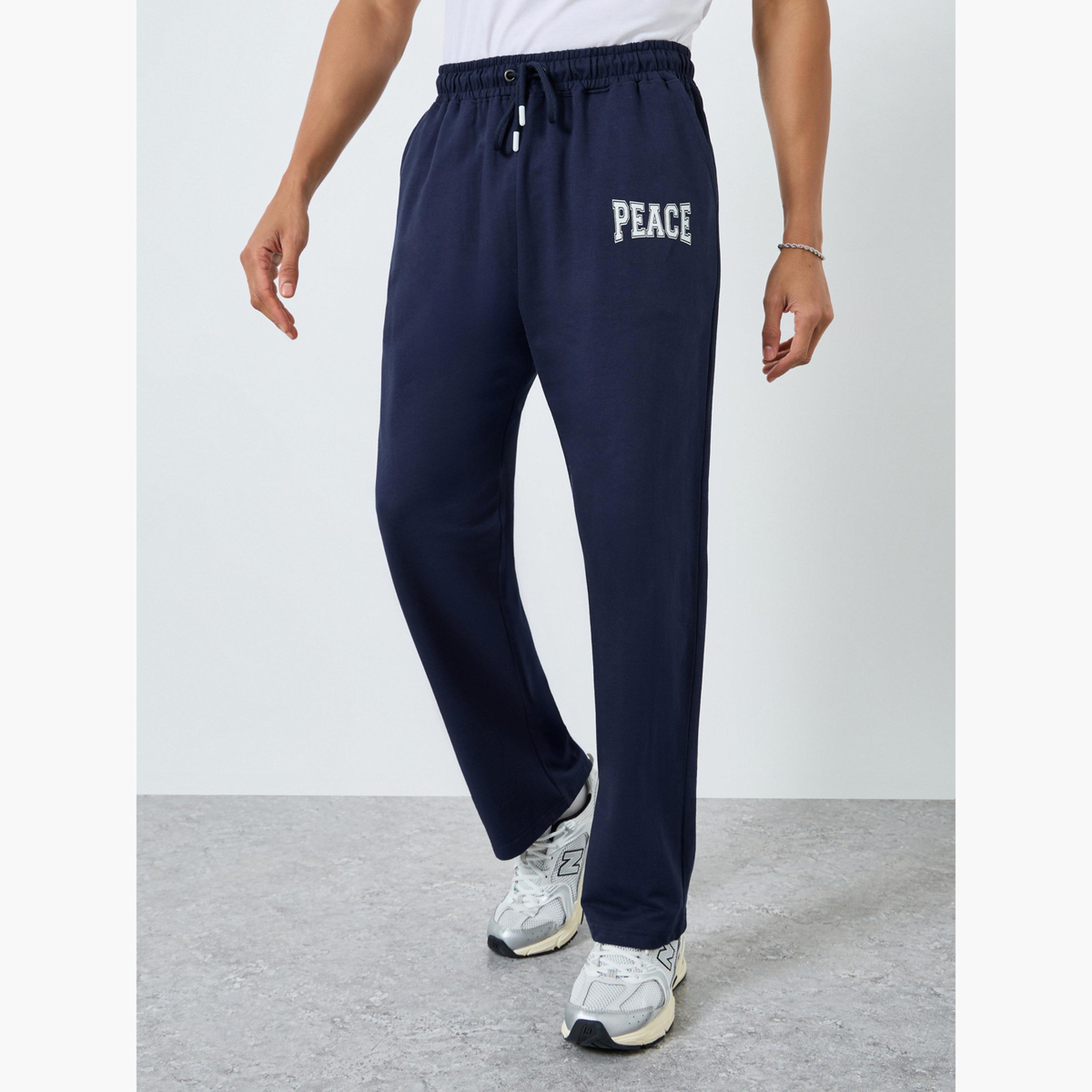 Styli Men Oversized Minimal Print Terry Joggers-men-clothing-bottoms-joggers-image-1