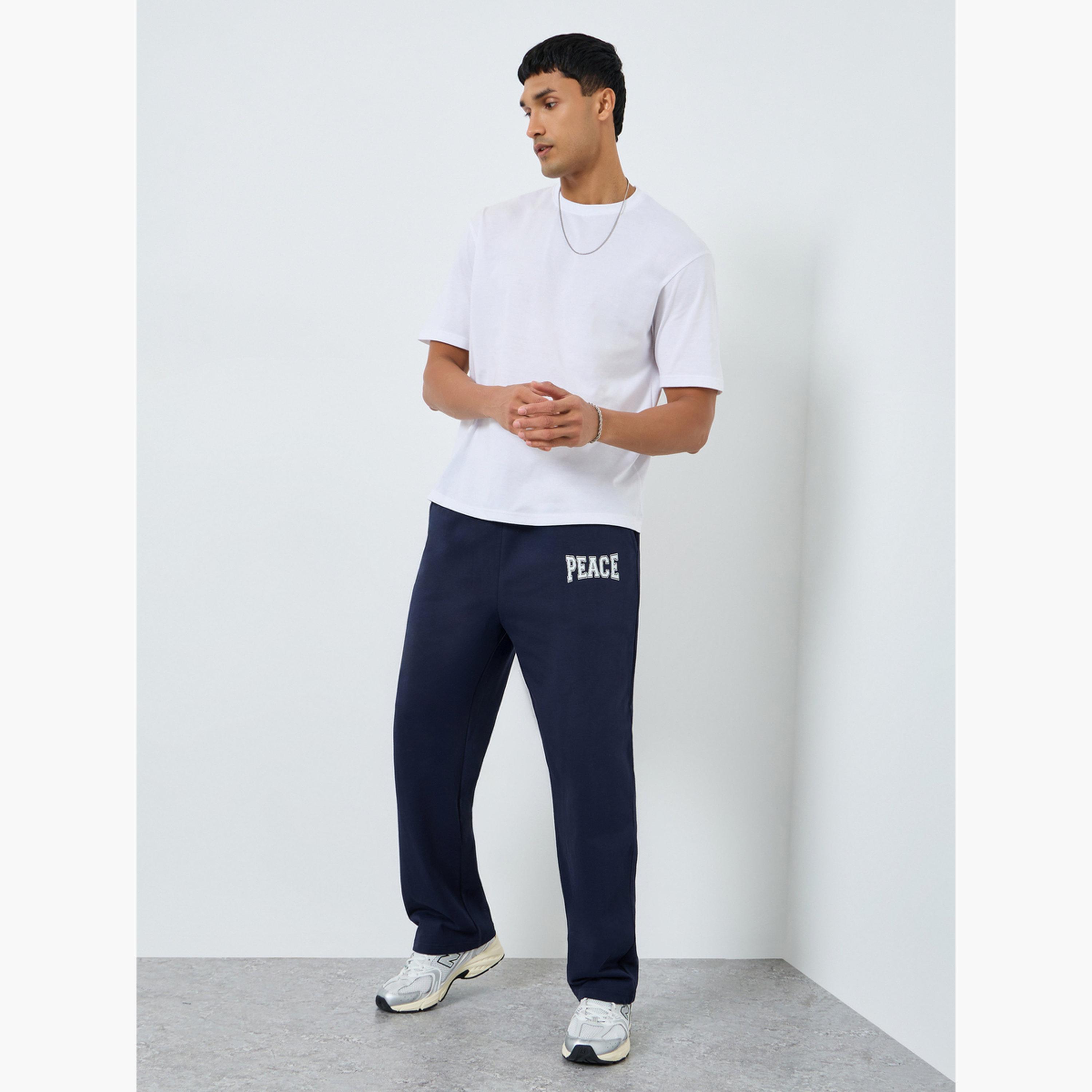 Styli Men Oversized Minimal Print Terry Joggers-men-clothing-bottoms-joggers-image-2