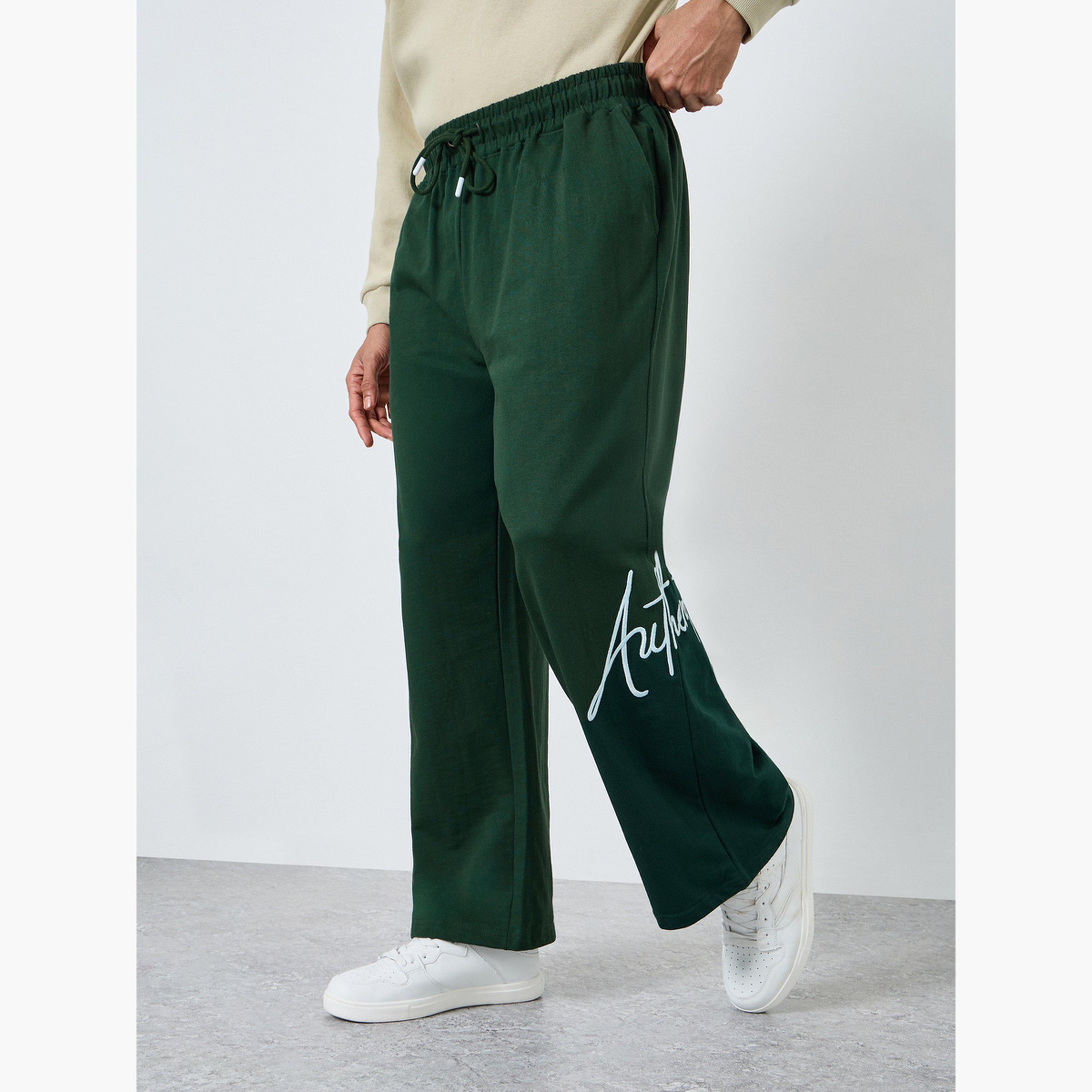 Styli Men Green Embroidered Joggers-men-clothing-bottoms-joggers-image-2