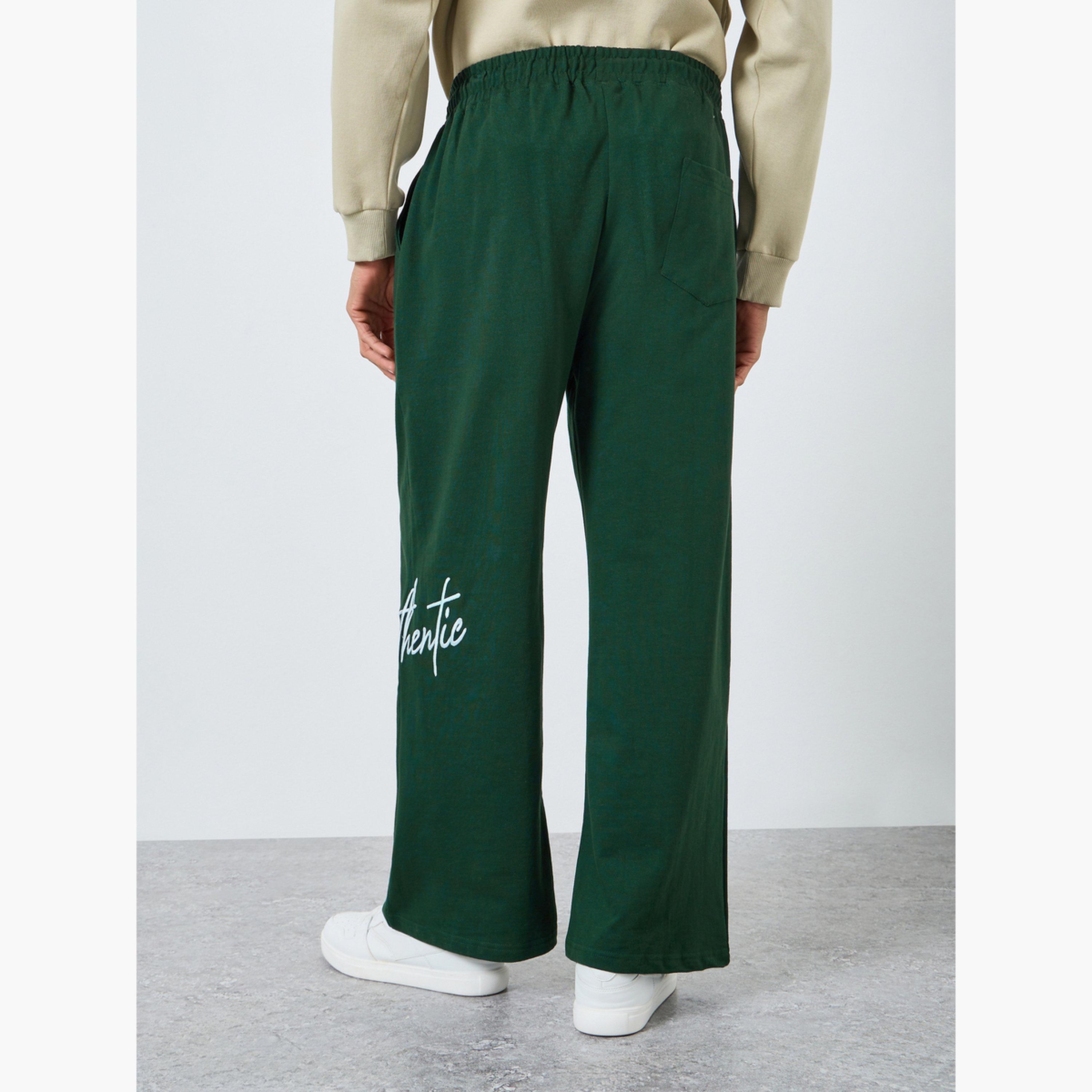 Styli Men Green Embroidered Joggers-men-clothing-bottoms-joggers-image-4