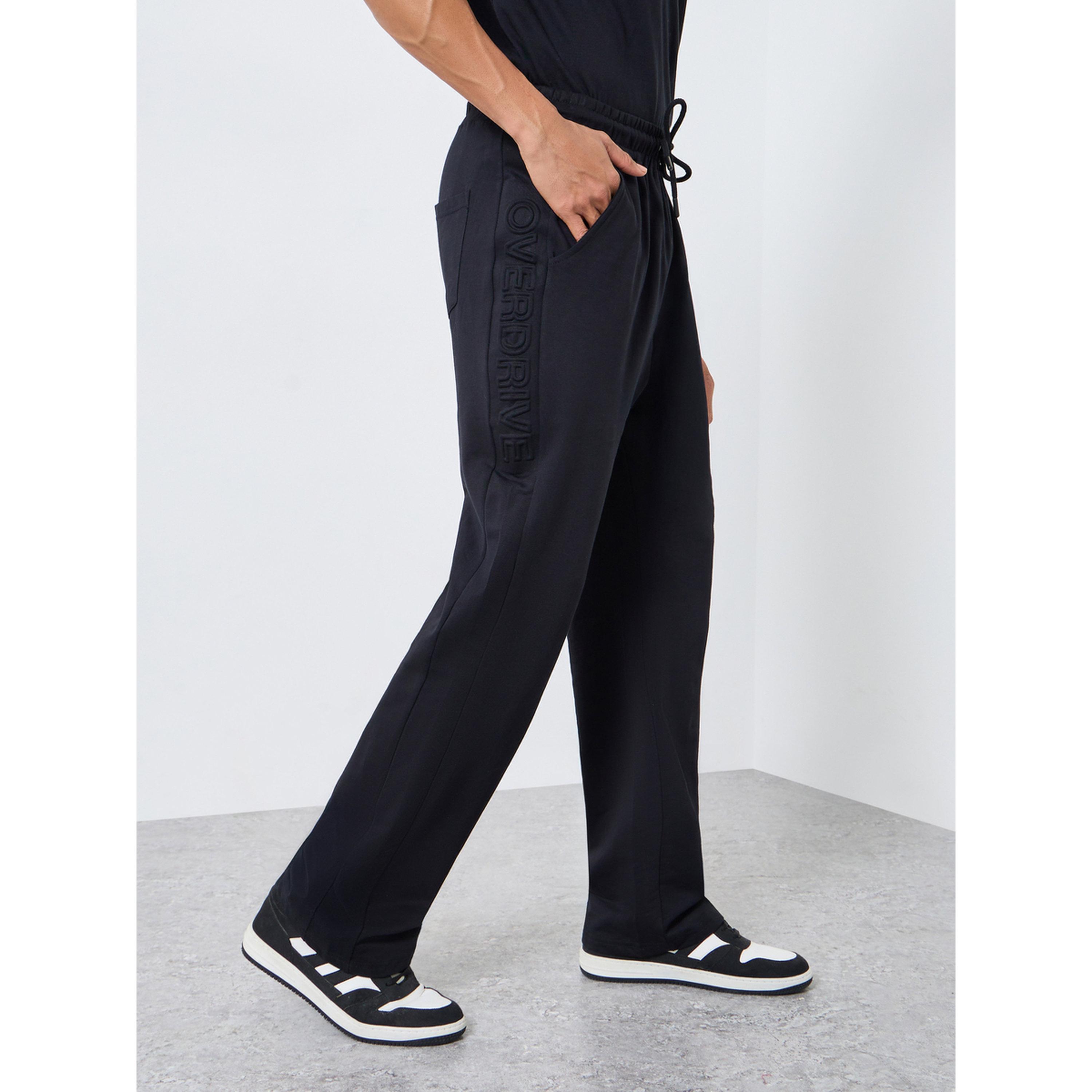 بنطال جوغر رجالي فضفاض بتفاصيل بارزة على الجانب-men-clothing-bottoms-joggers-image-3