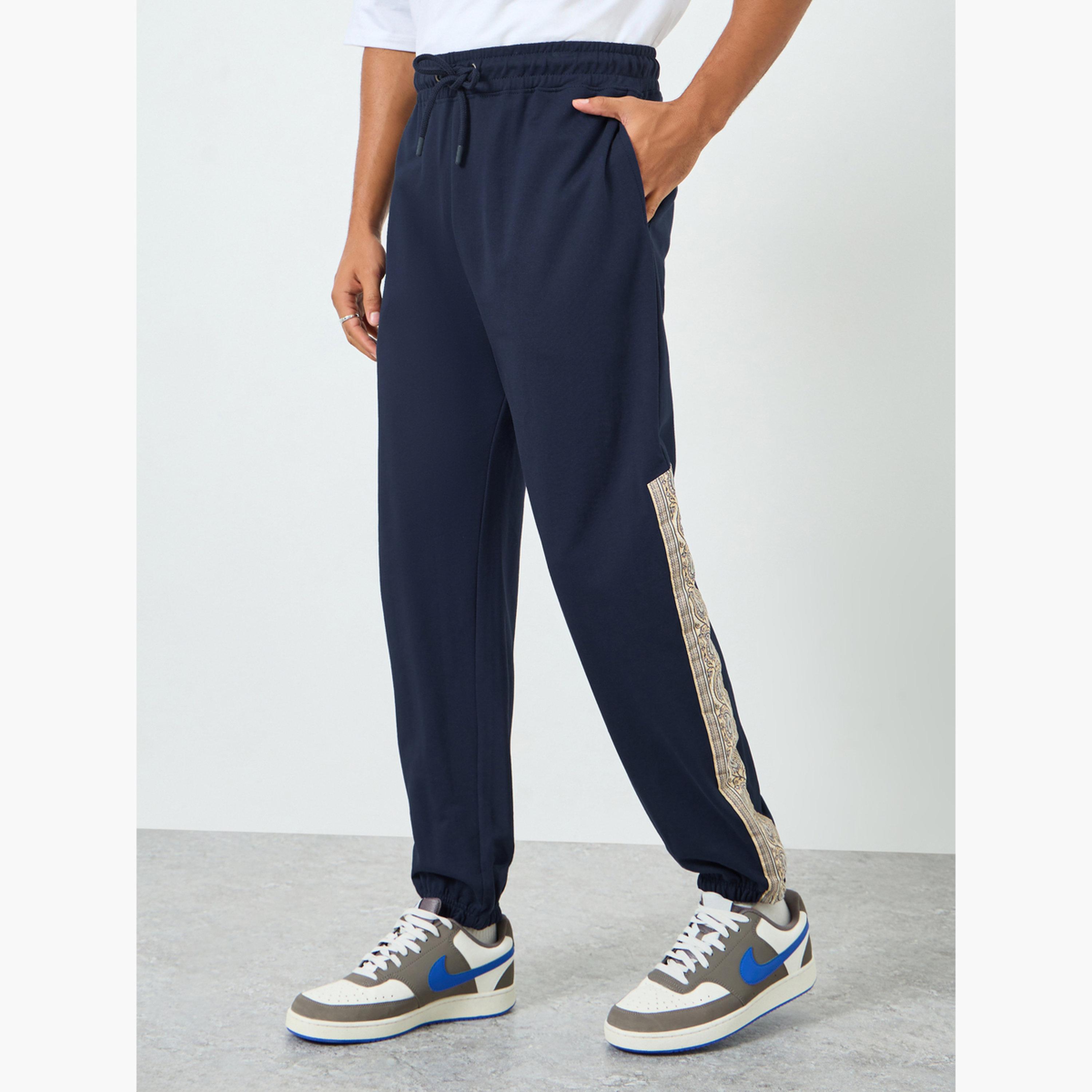 Styli Men Navy Blue Printed Oversized Joggers-men-clothing-bottoms-joggers-image-1
