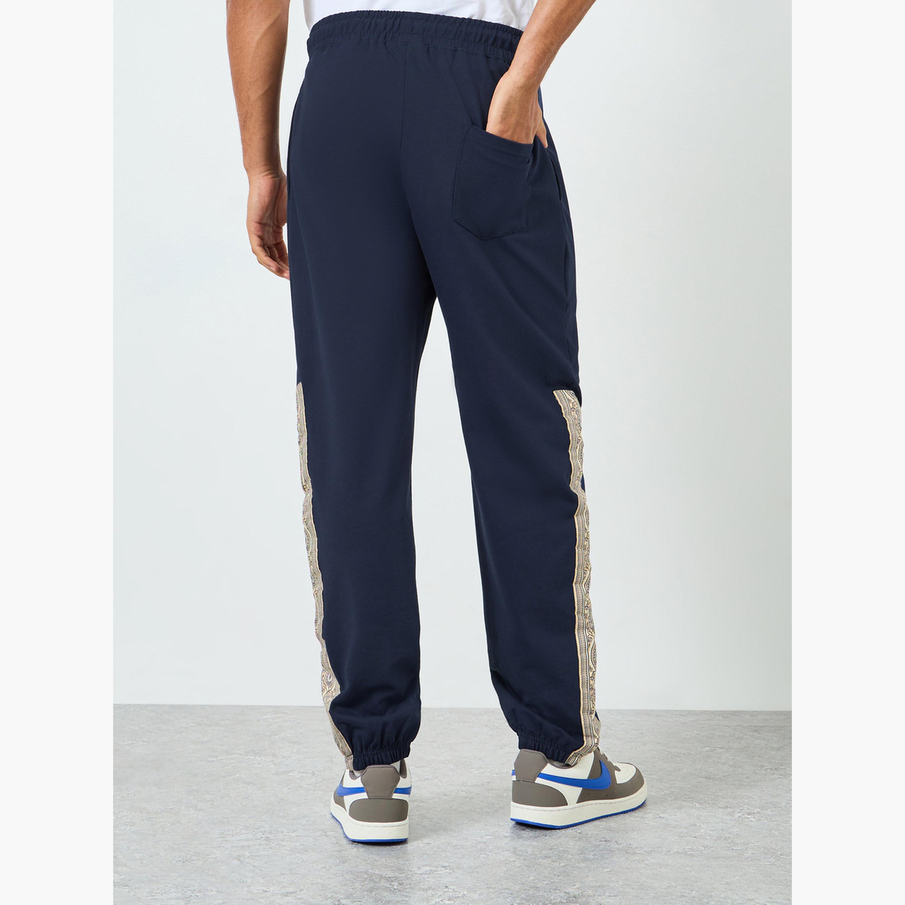 Styli Men Navy Blue Printed Oversized Joggers-men-clothing-bottoms-joggers-image-3