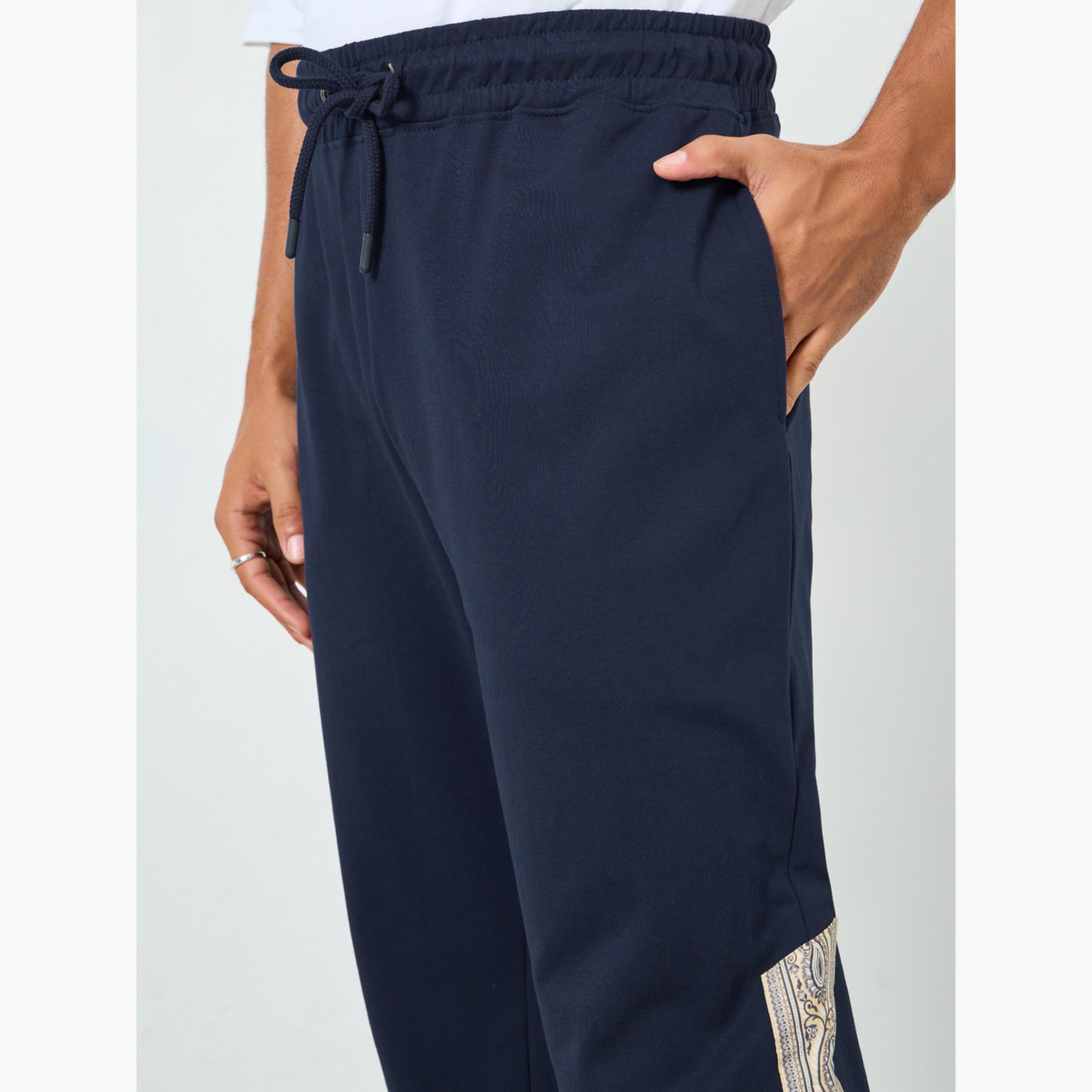 Styli Men Navy Blue Printed Oversized Joggers-men-clothing-bottoms-joggers-image-4