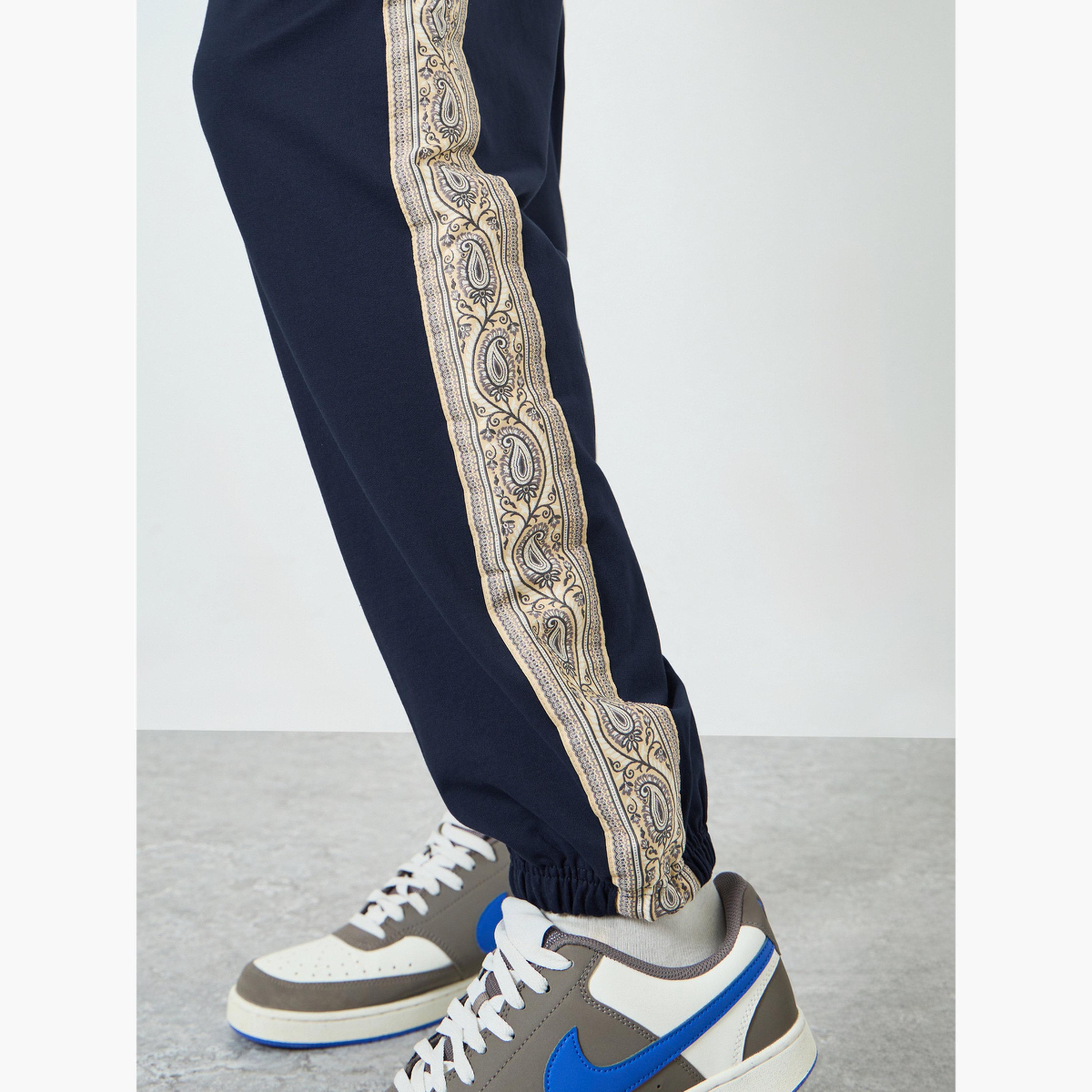 Styli Men Navy Blue Printed Oversized Joggers-men-clothing-bottoms-joggers-image-5