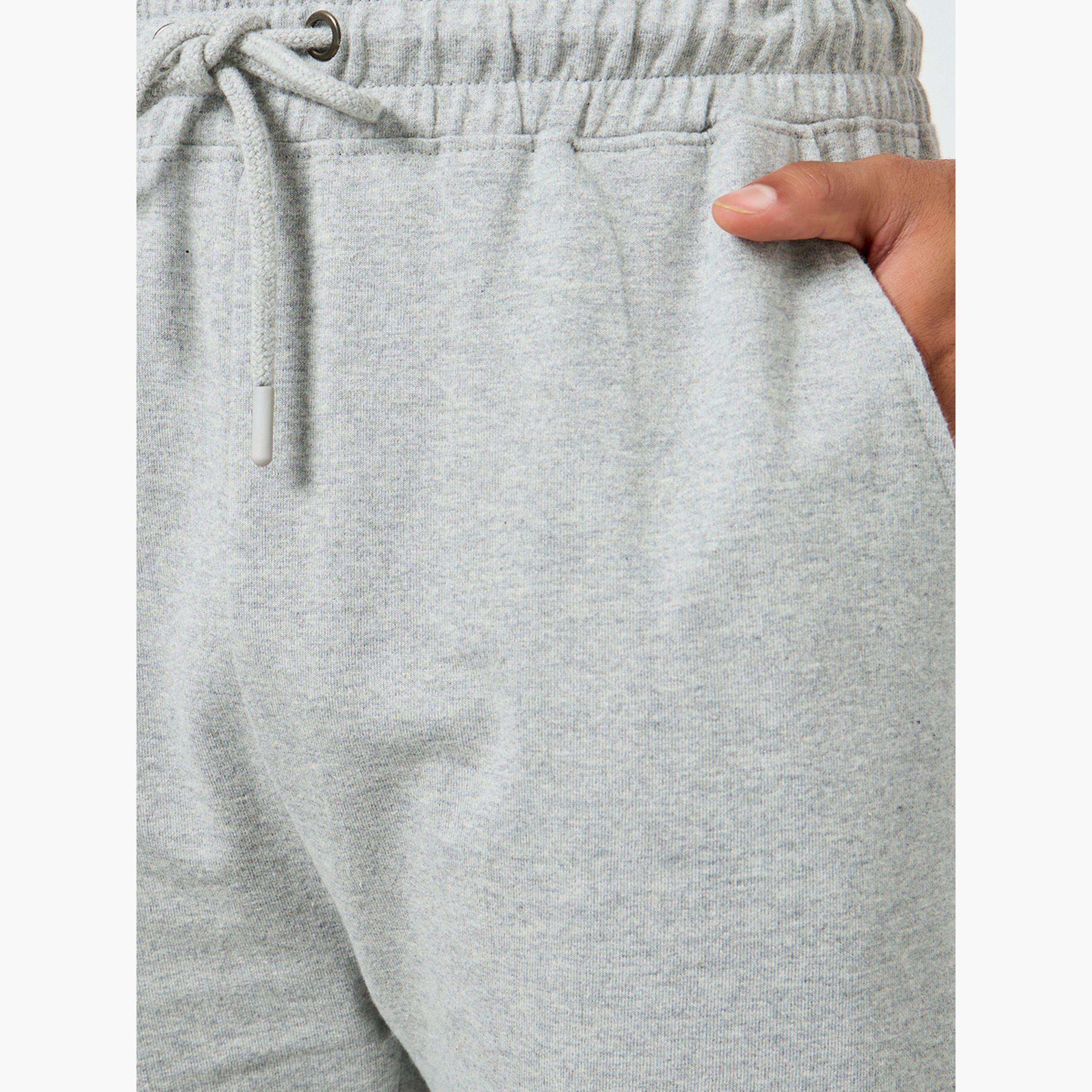Styli Men Grey Straight Leg Terry Tonal Embroidery Joggers-men-clothing-bottoms-joggers-image-3