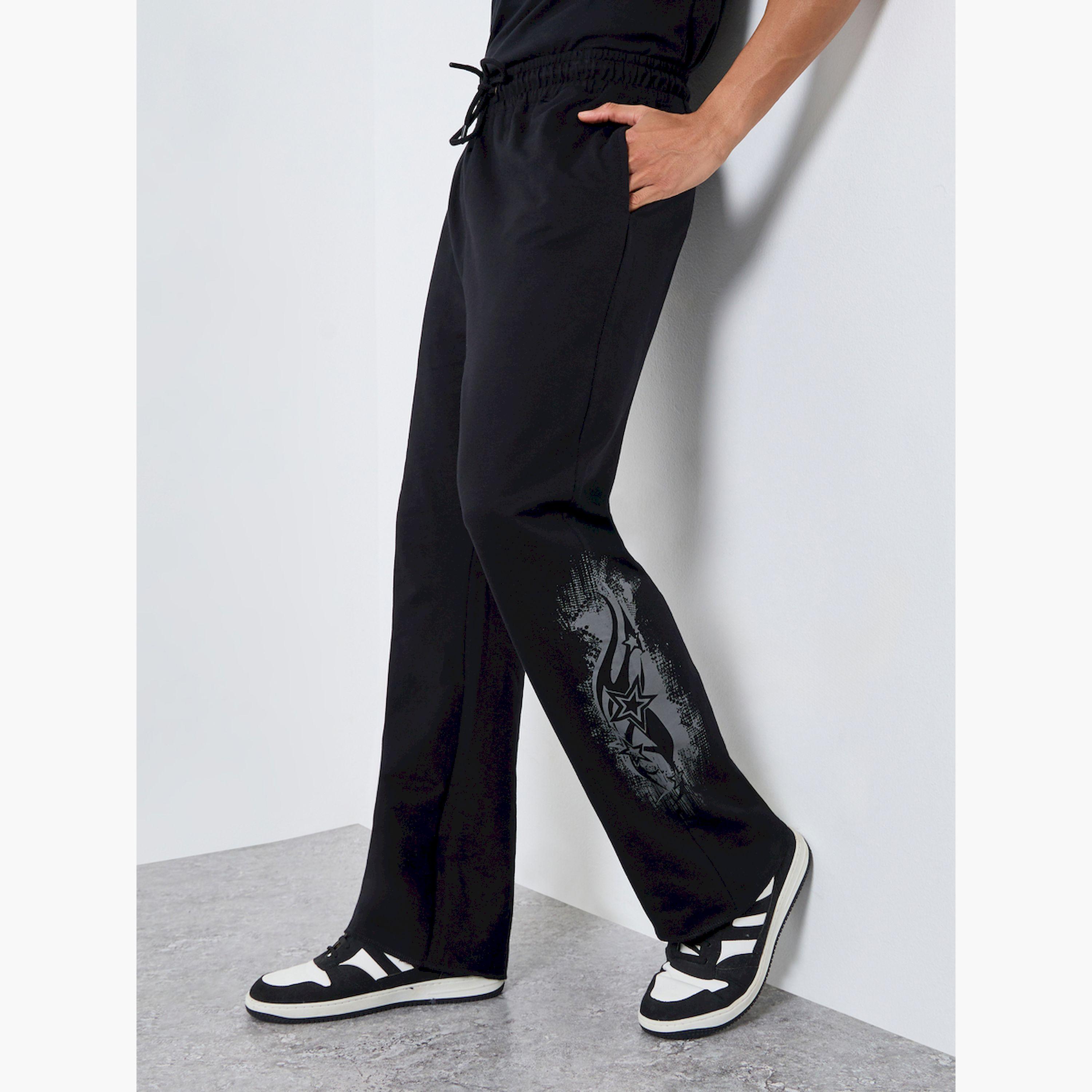 Styli Men Black Printed Oversized Joggers-men-clothing-bottoms-joggers-image-1