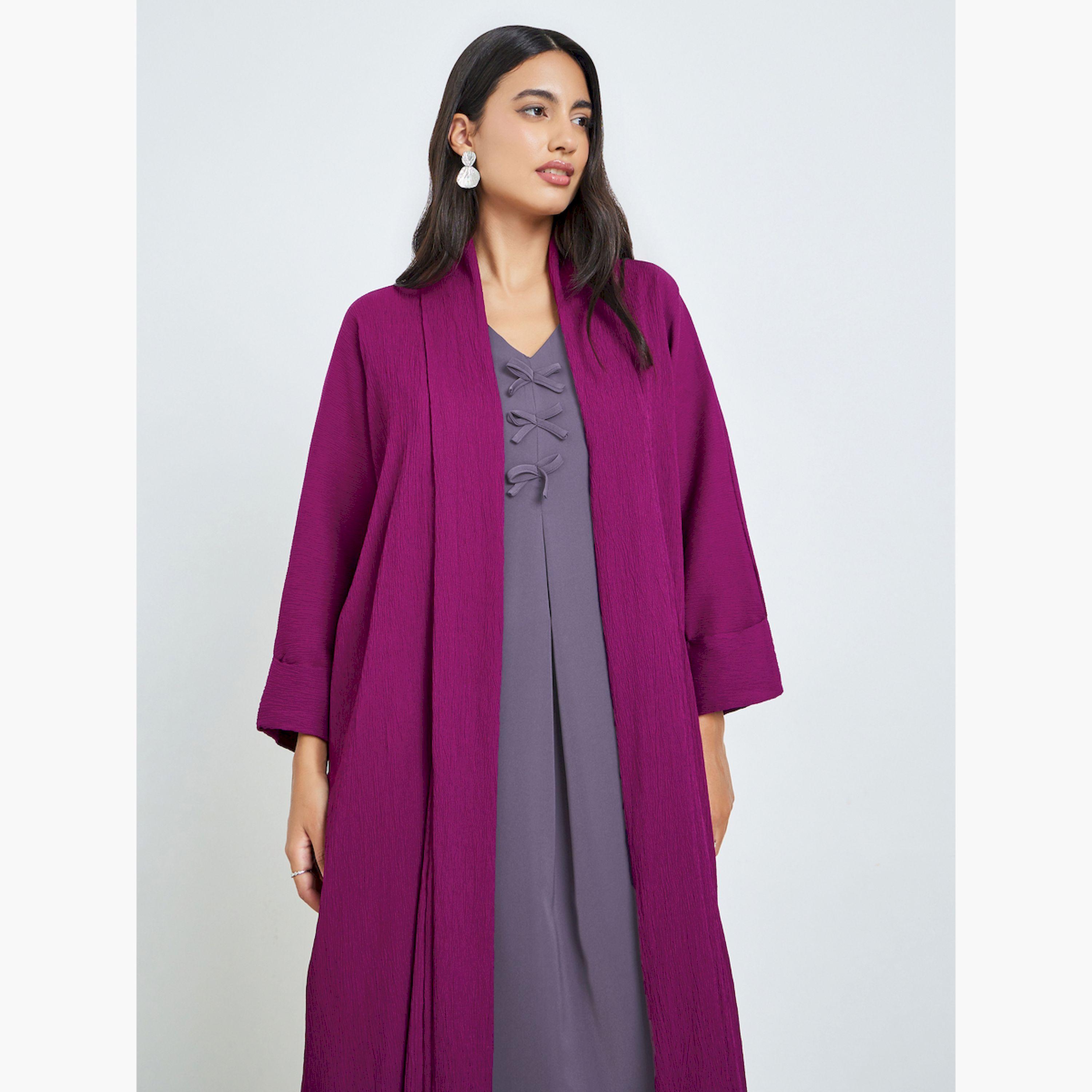 عباية بحافة واسعة مفتوحة من الأمام-women-arabicclothing-abayas-image-2