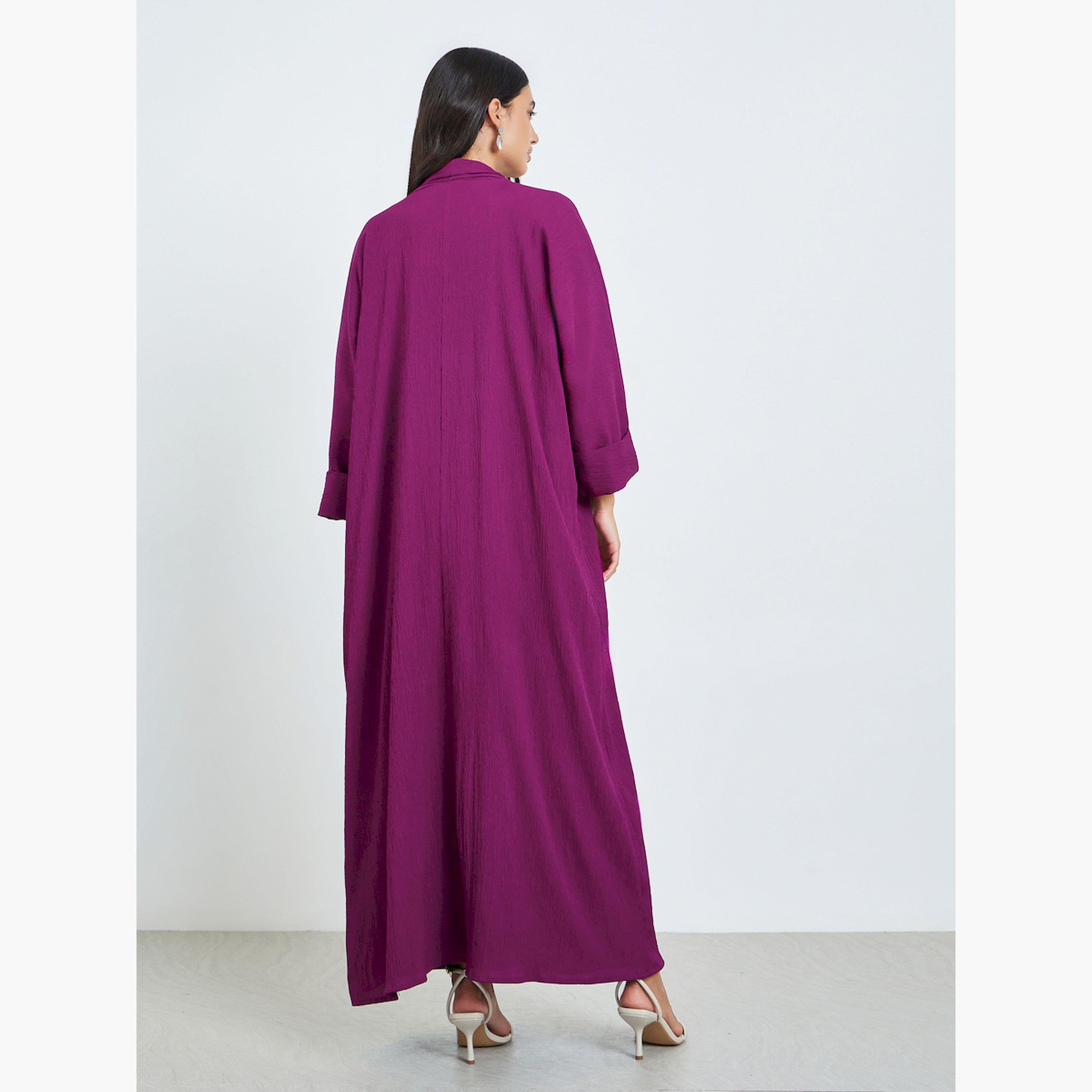 عباية بحافة واسعة مفتوحة من الأمام-women-arabicclothing-abayas-image-4