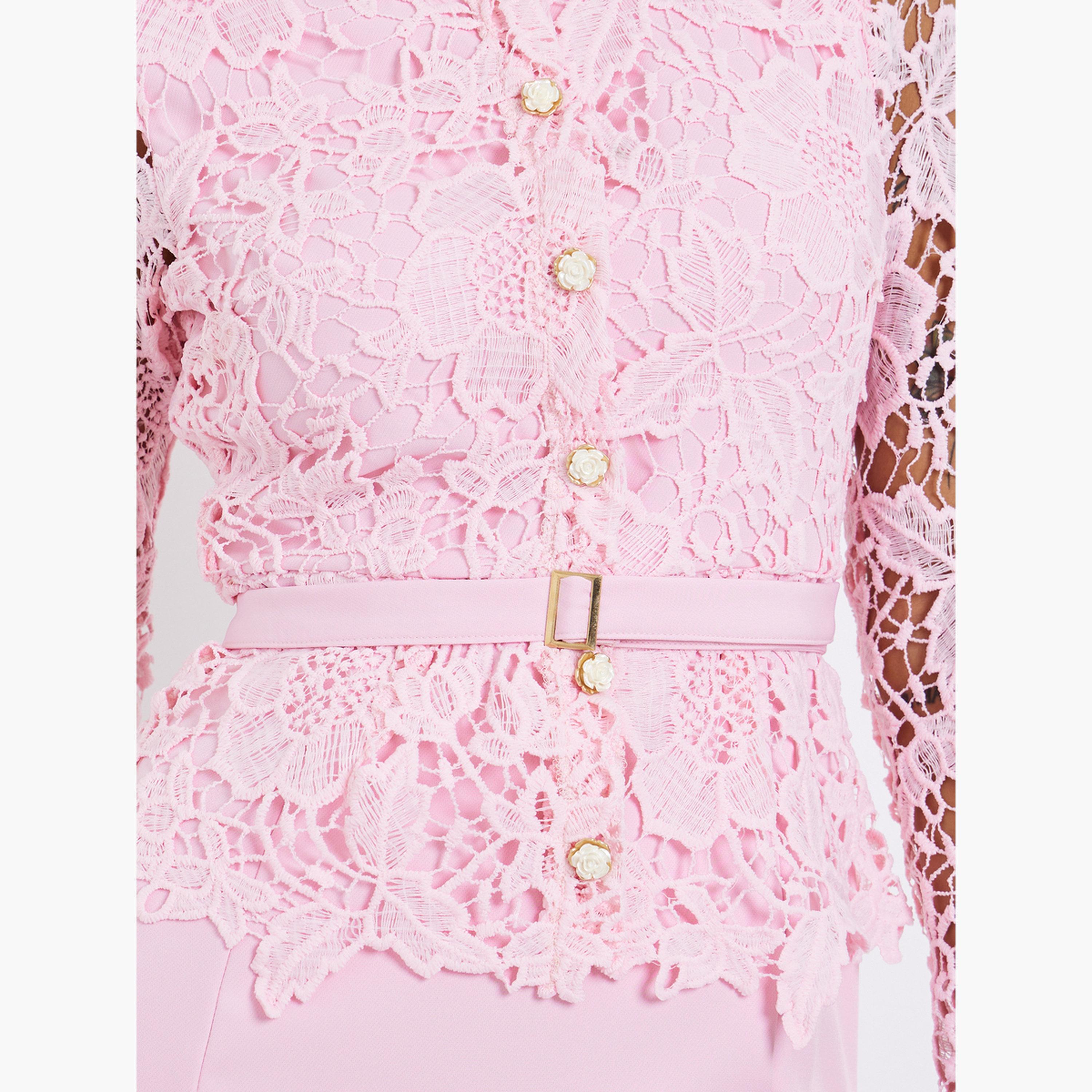 فستان سهرة ماكسي بحزام وتفاصيل دانتيل-women-clothing-dresses-image-5