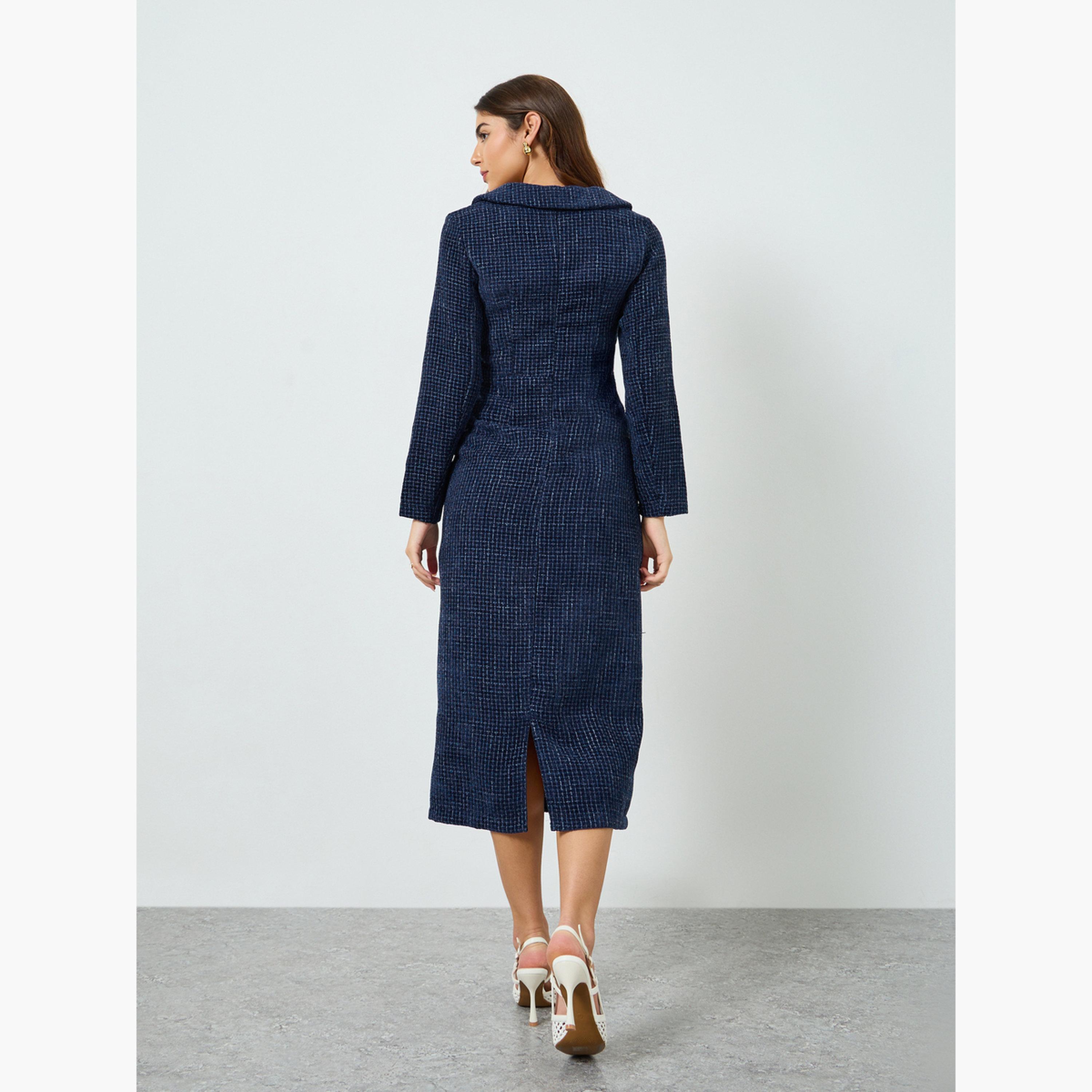 فستان طويل شيث من التويد للنساء-women-clothing-dresses-image-4