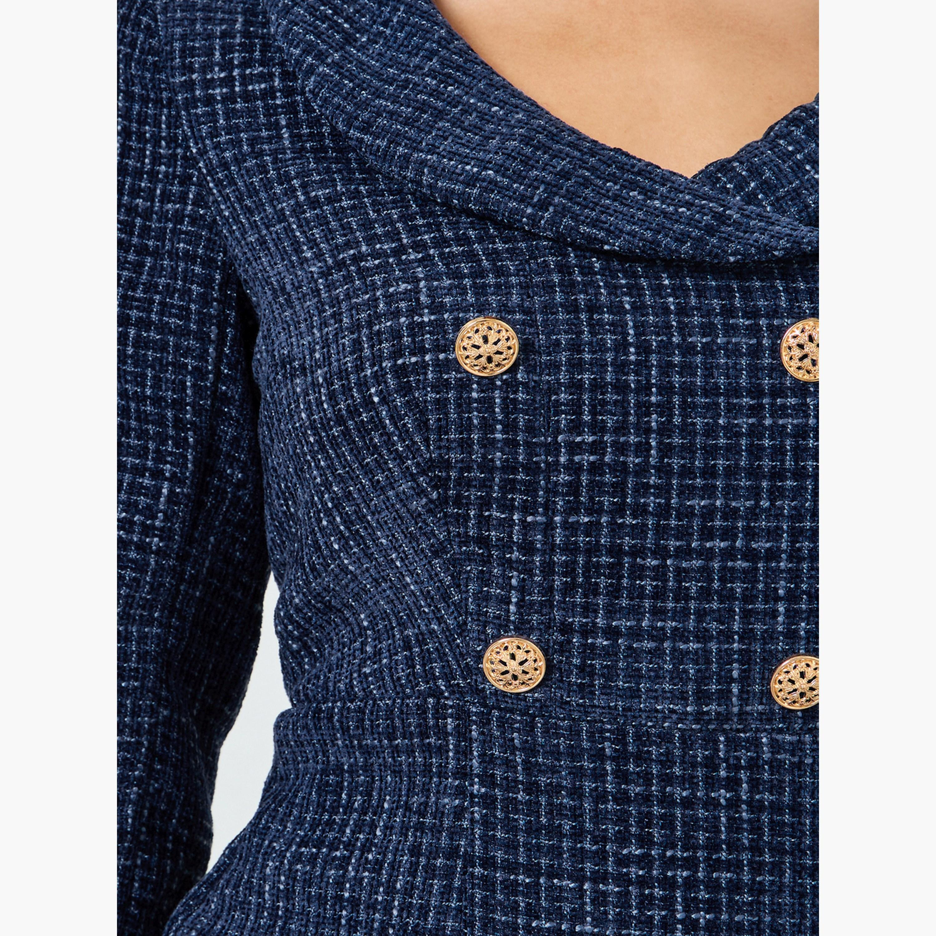 فستان طويل شيث من التويد للنساء-women-clothing-dresses-image-5