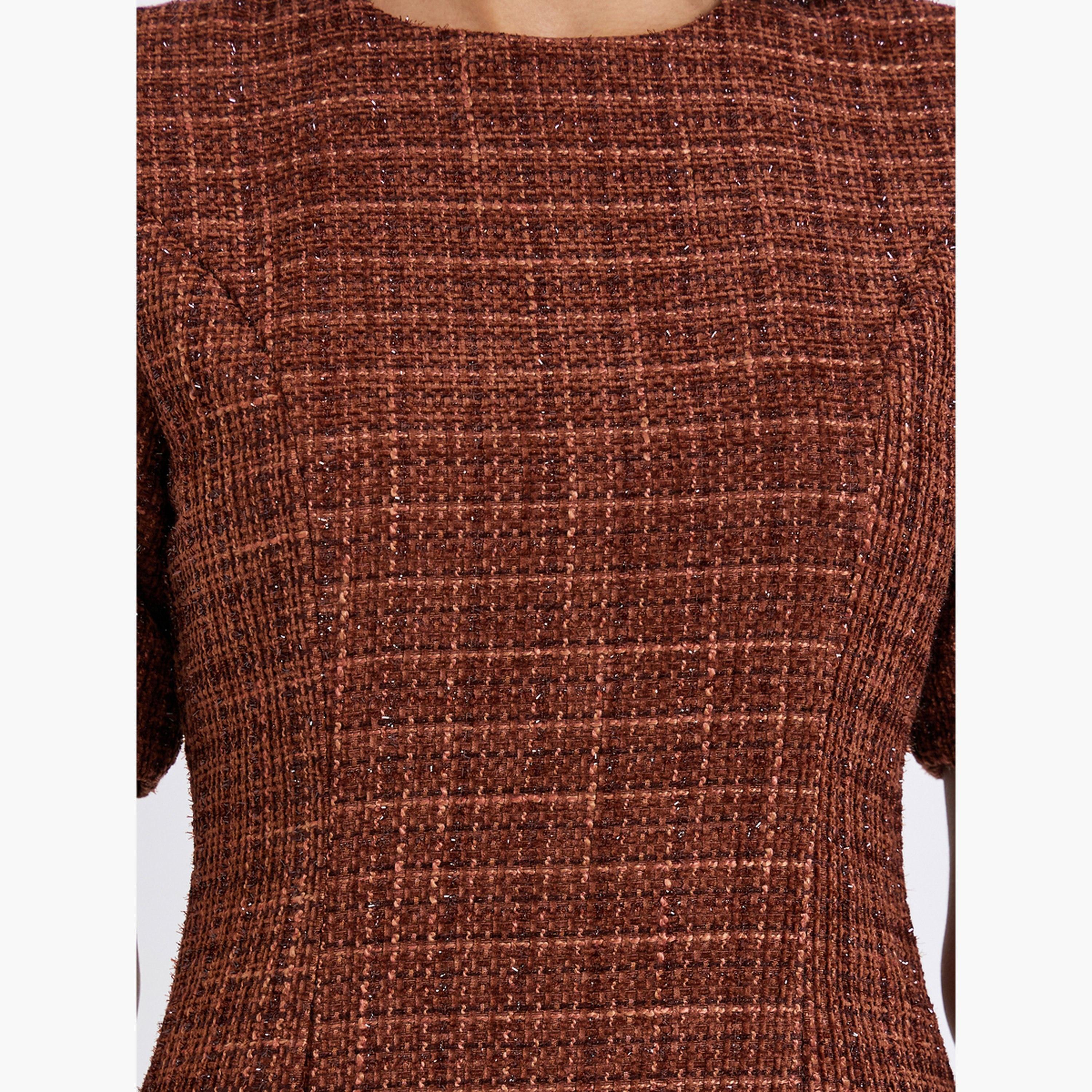 فستان ميدي بحافة ميرميد بمظهر تويد-women-clothing-dresses-image-5
