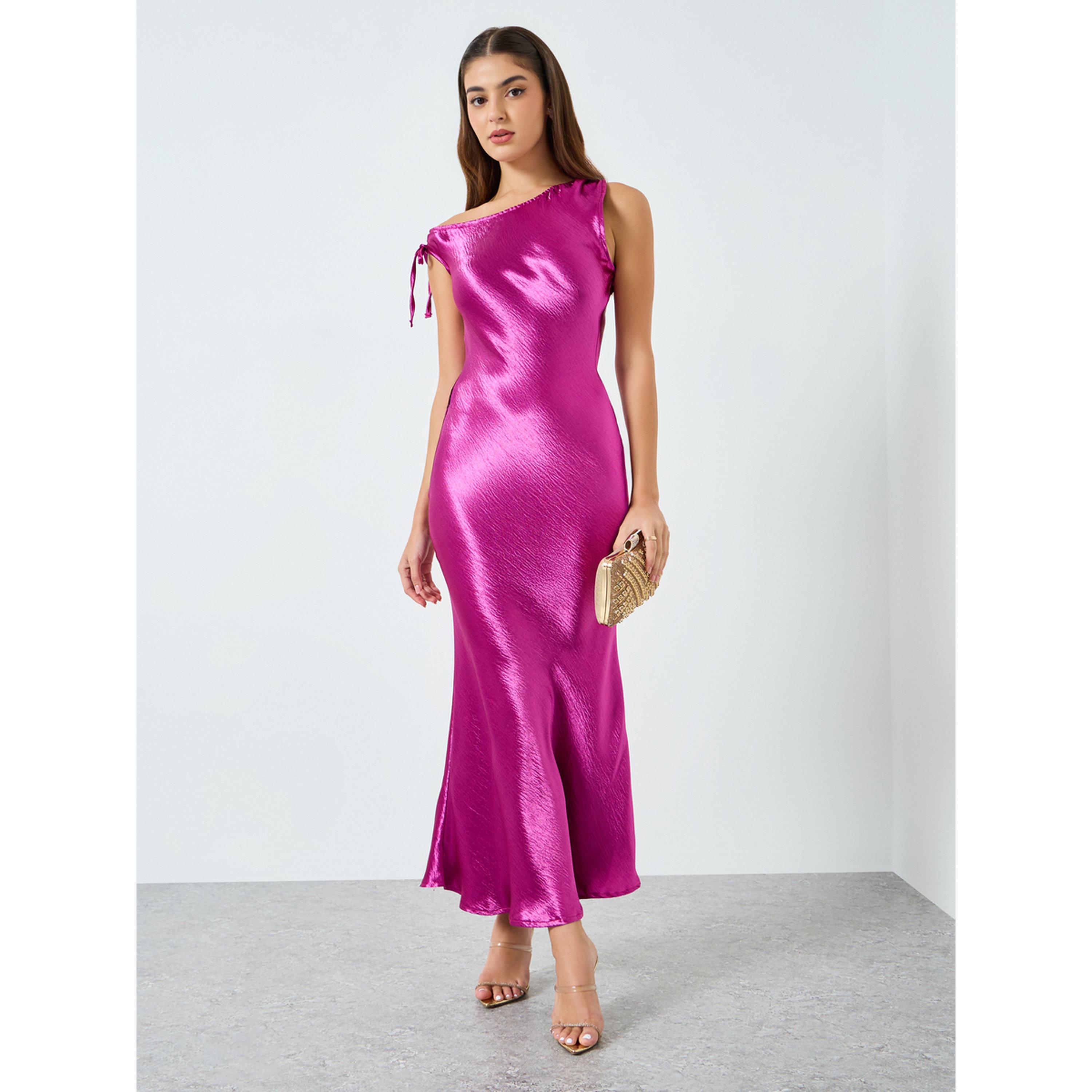 Styli Women Purple Satin One Shoulder Bodycon Maxi Dress-women-clothing-dresses-image-1