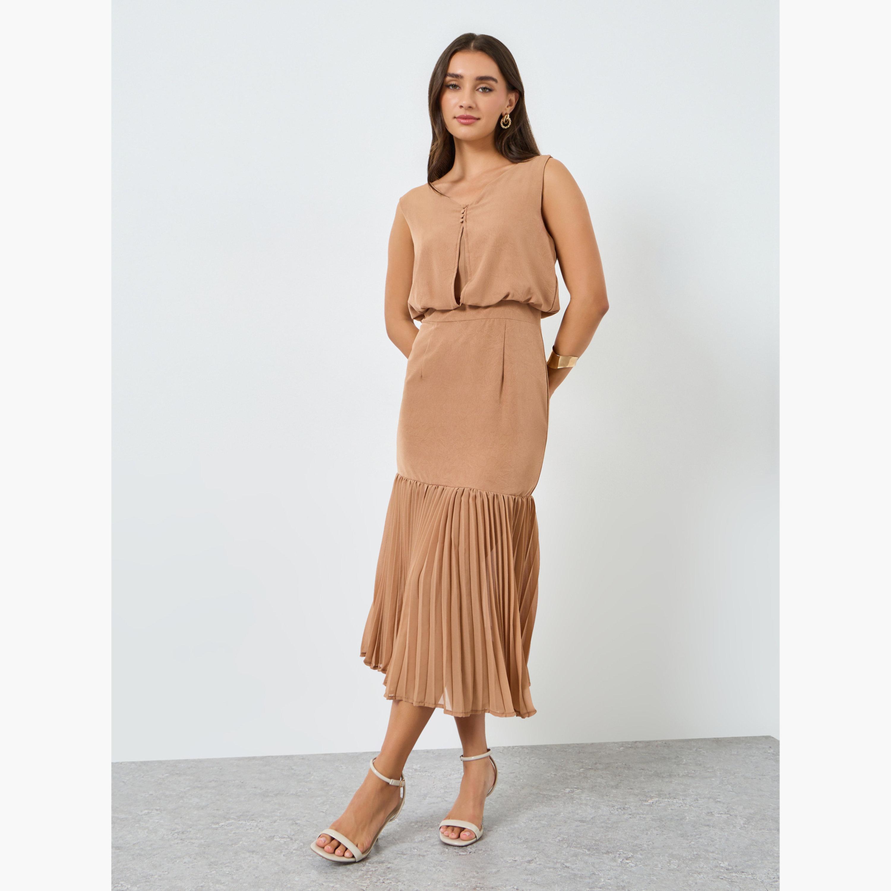 فستان ميدي ضيق بلا أكمام-women-clothing-dresses-image-3