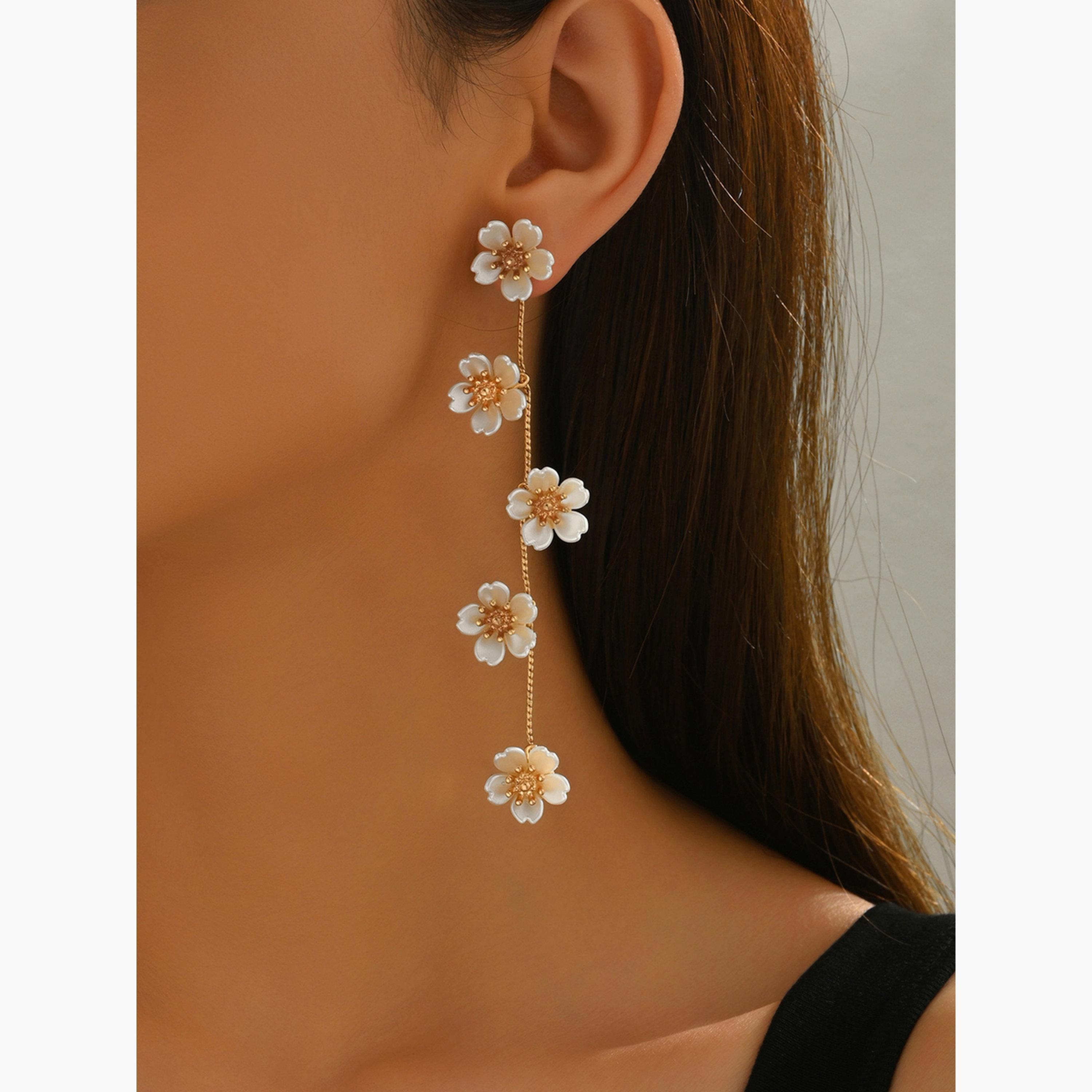 Take Two Women Floral Faux Pearl Earrings-women-watchesandjewellery-jewellery-earrings-image-2