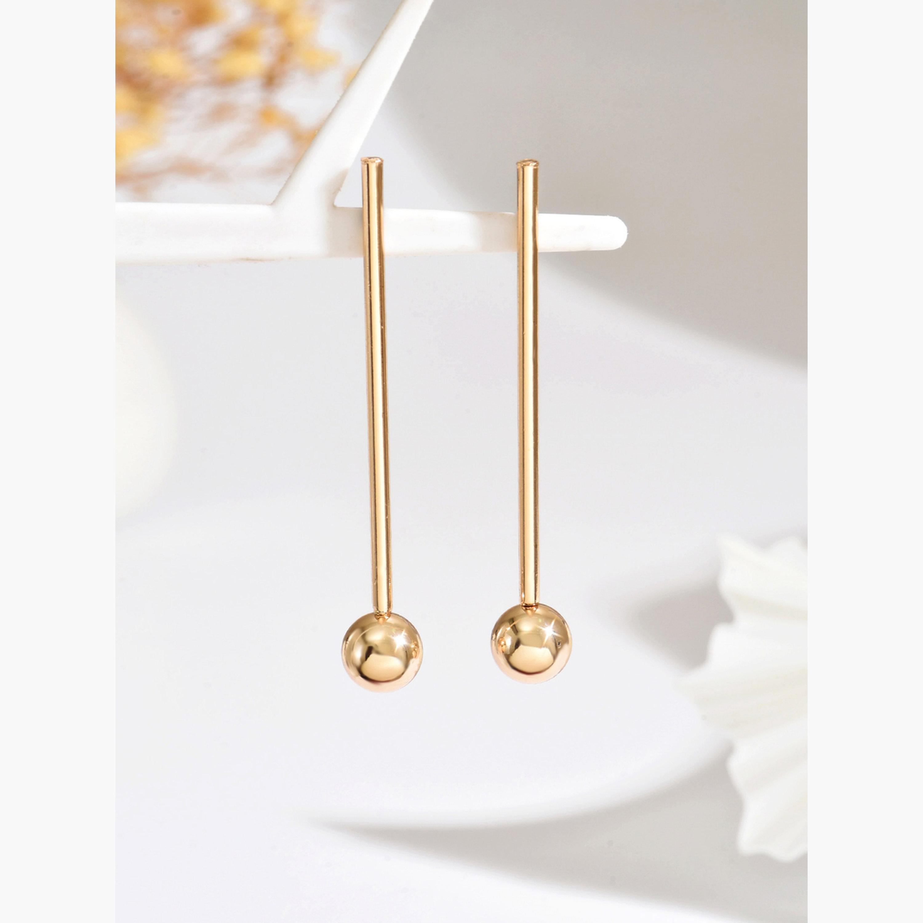 تيك تو - أقراط ذهبية متدلية للنساء-women-watchesandjewellery-jewellery-earrings-image-1