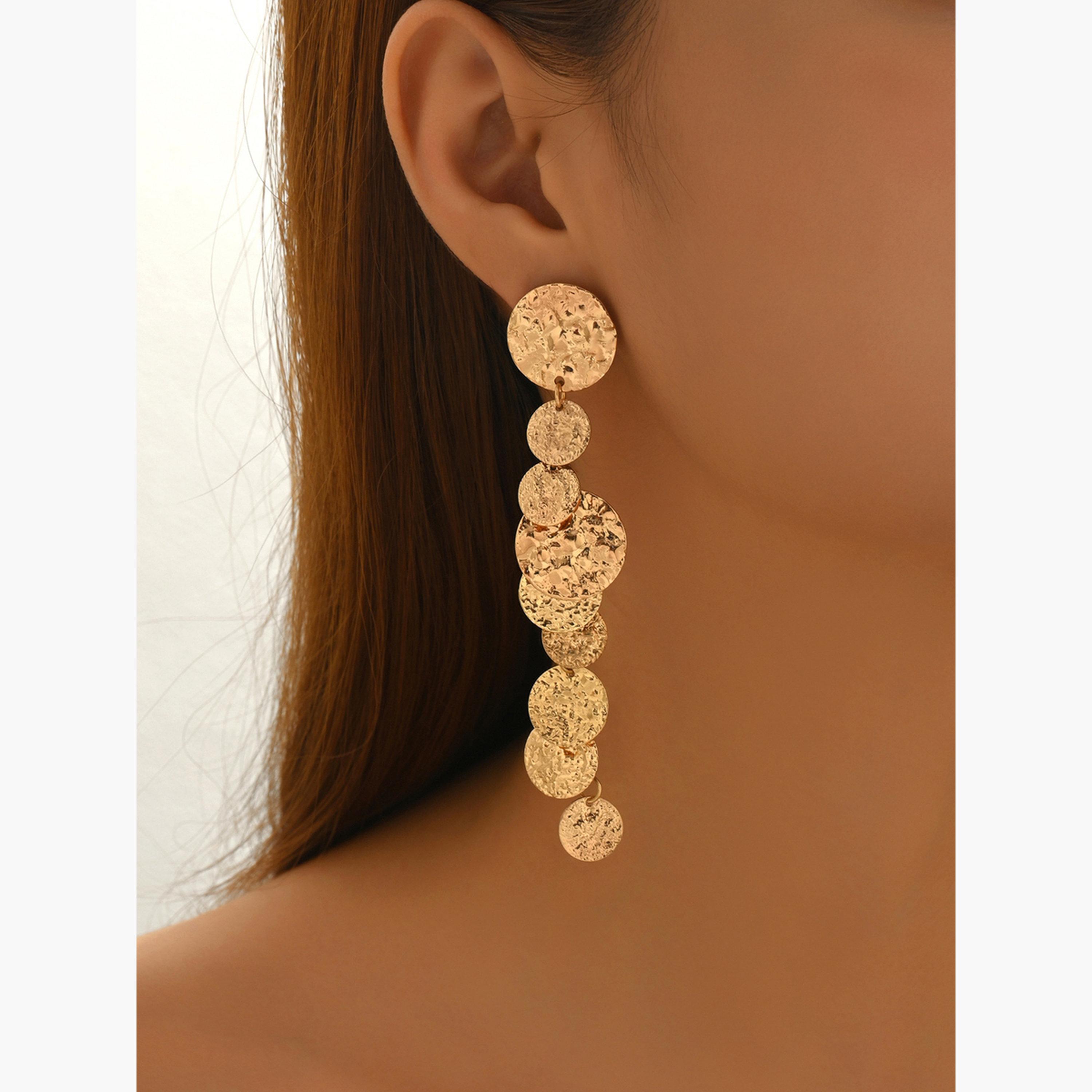 Take Two Women Metal Round Dangle Earrings-women-watchesandjewellery-jewellery-earrings-image-3