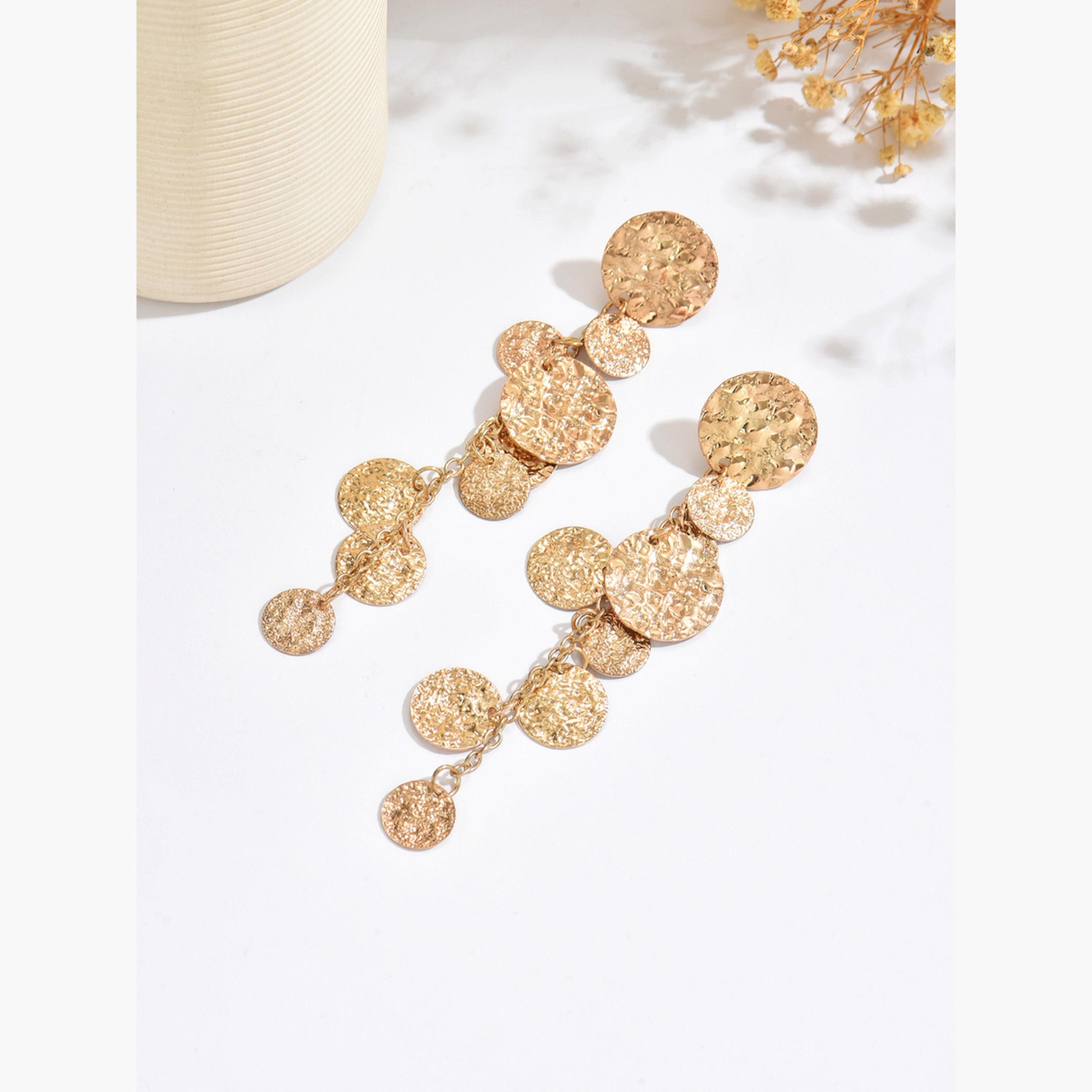 Take Two Women Metal Round Dangle Earrings-women-watchesandjewellery-jewellery-earrings-image-4