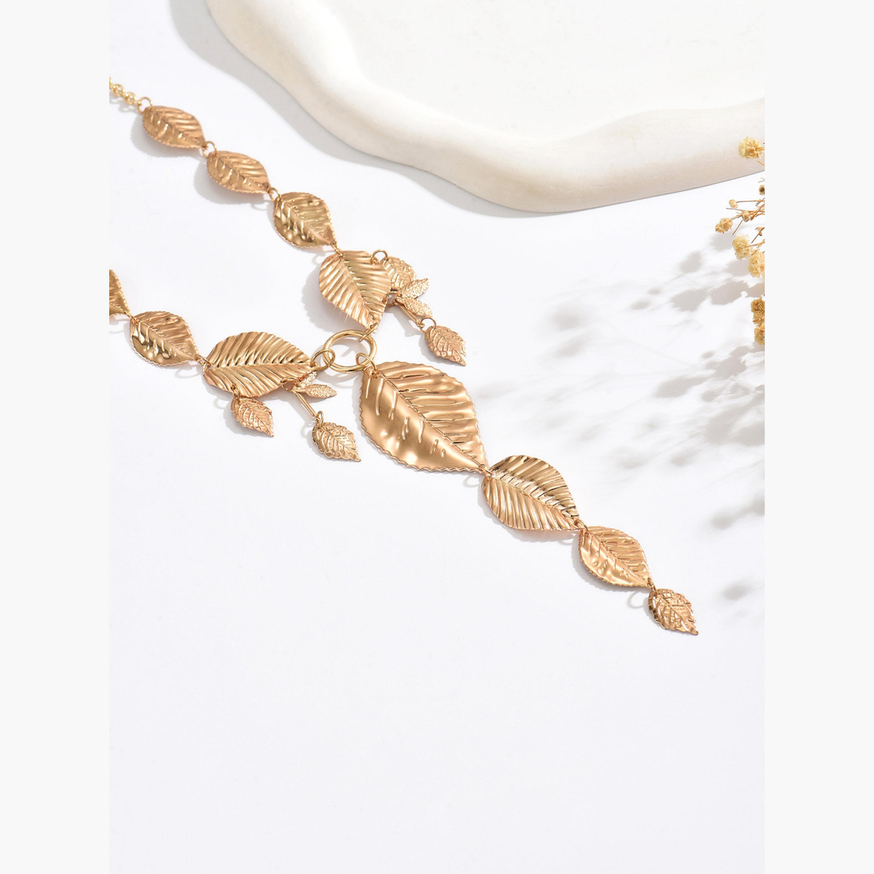 تيك تو - قلادة طويلة من ورق الذهب-women-watchesandjewellery-jewellery-necklacesandpendants-image-3