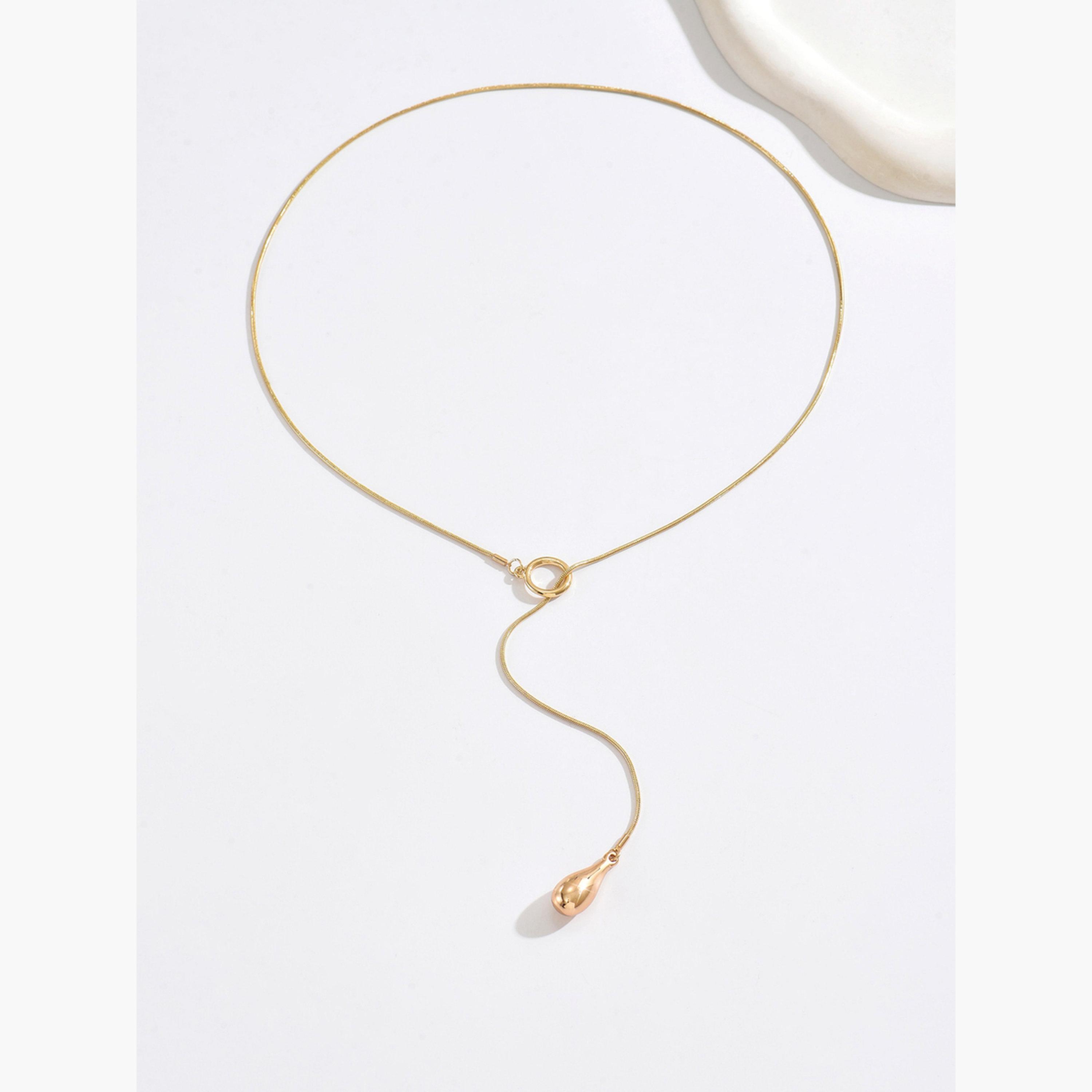 Take Two Gold Adjustable Teardrop Pendant Necklace-women-watchesandjewellery-jewellery-necklacesandpendants-image-1