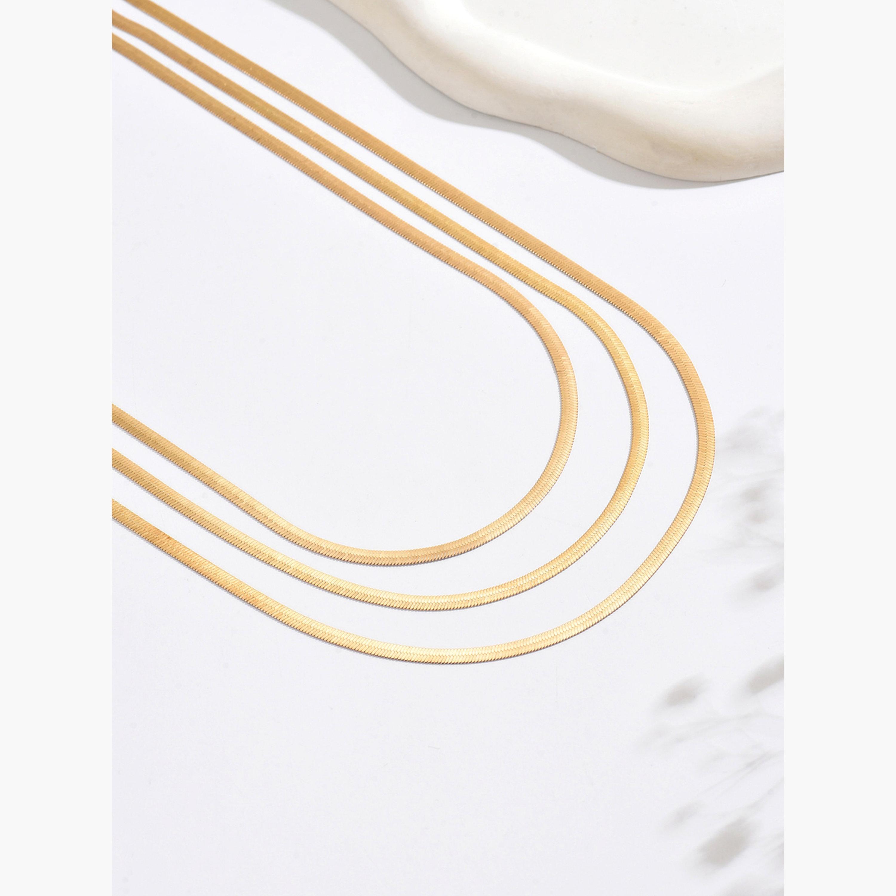 Take Two Gold Multi-Layer Flat Snake Necklace-women-watchesandjewellery-jewellery-necklacesandpendants-image-4
