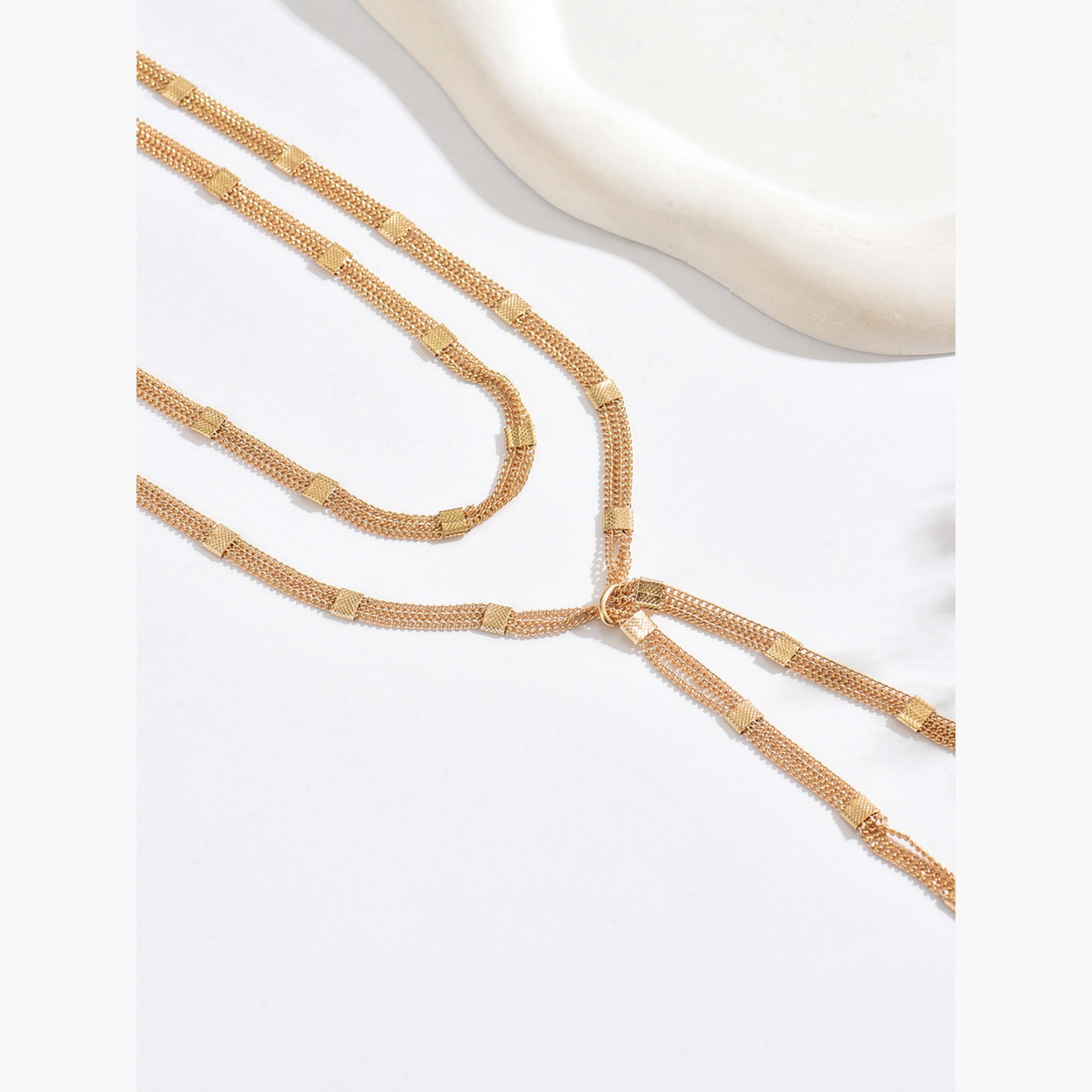 Take Two Gold Tassel Chain Necklace-women-watchesandjewellery-jewellery-necklacesandpendants-image-4