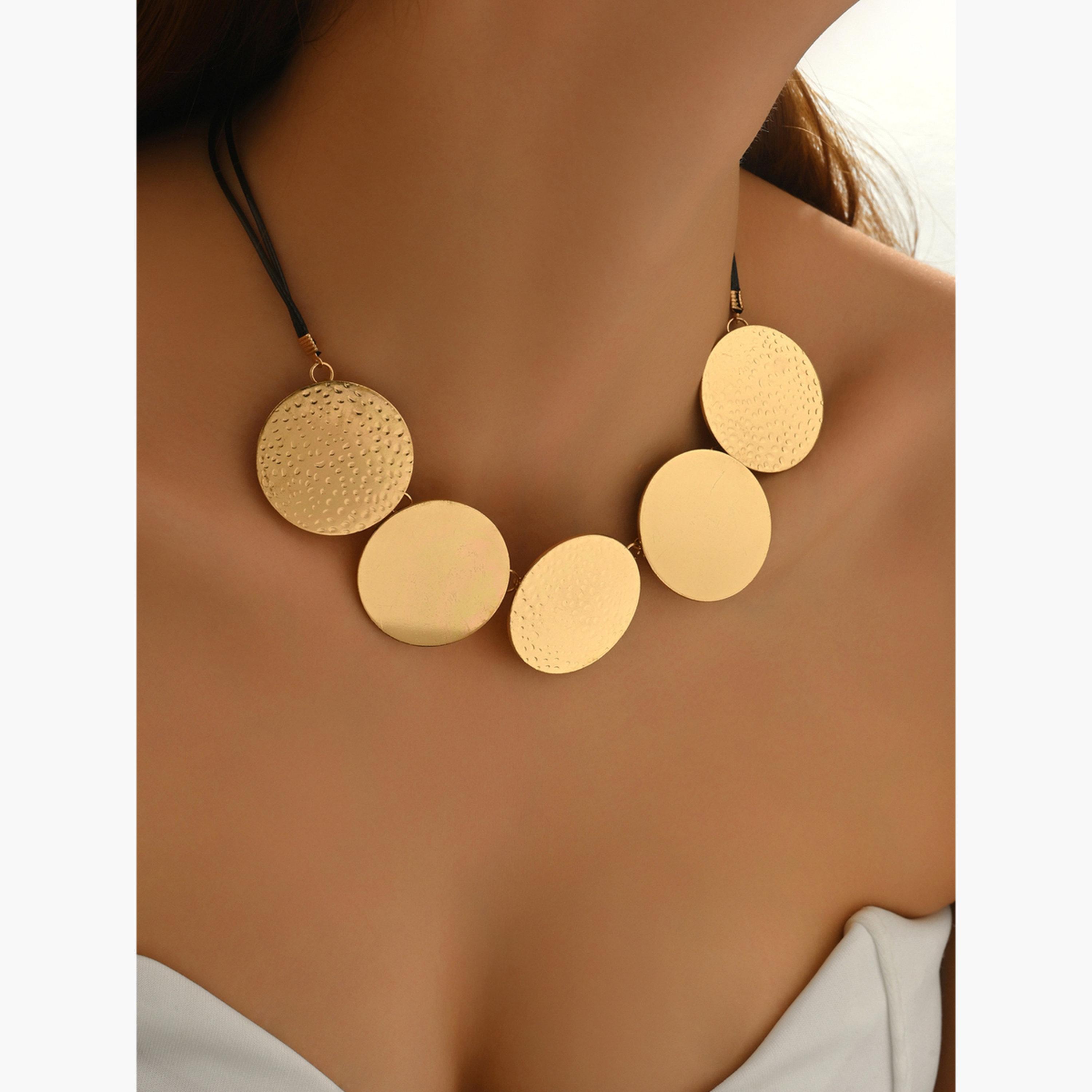 Take Two Gold Metal Round Necklace-women-watchesandjewellery-jewellery-necklacesandpendants-image-4