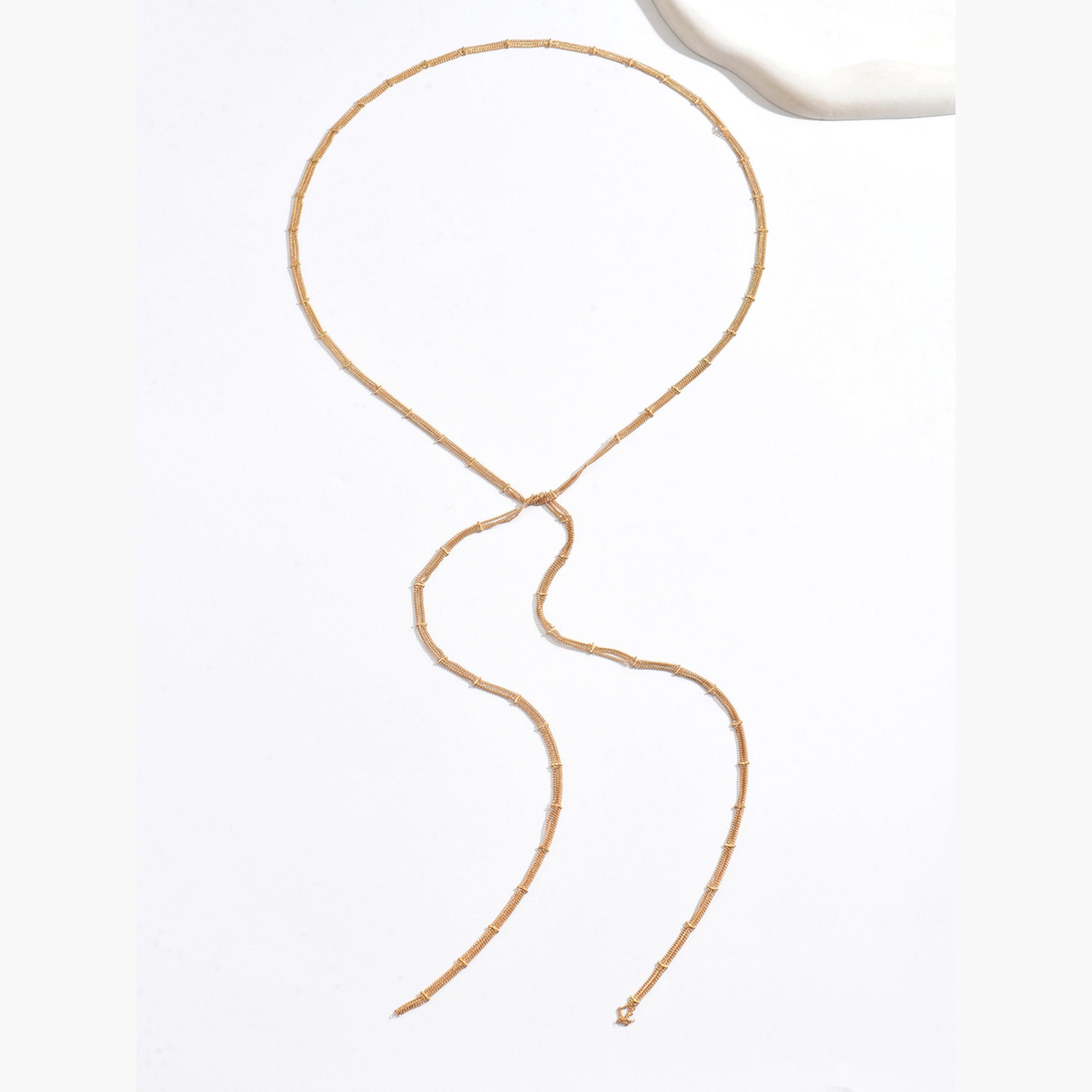 Take Two Gold Metal Tassel Chain Necklace-women-watchesandjewellery-jewellery-necklacesandpendants-image-4