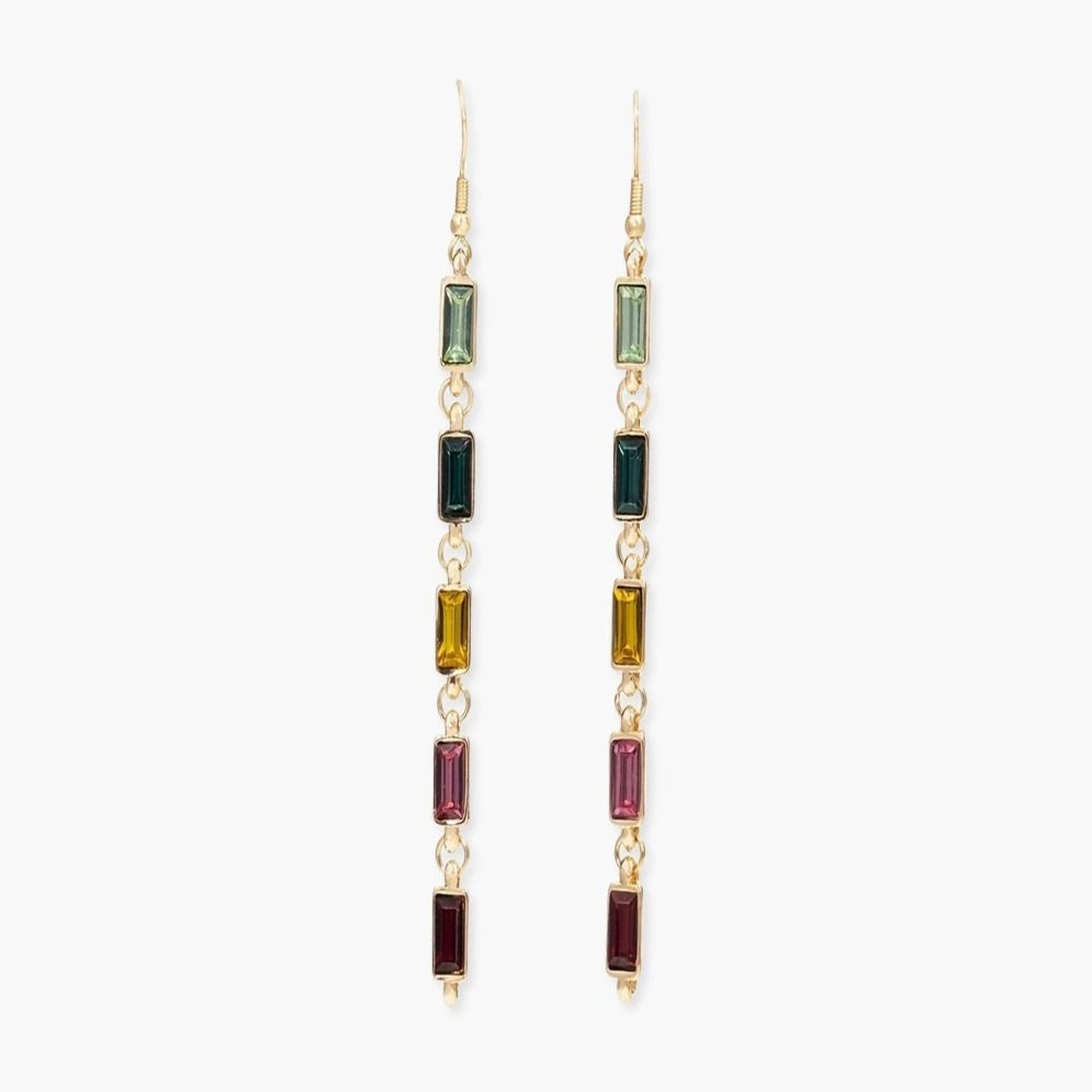 أقراط متدلية هندسية متعددة الألوان للنساء من تيك تو-women-watchesandjewellery-jewellery-earrings-image-1