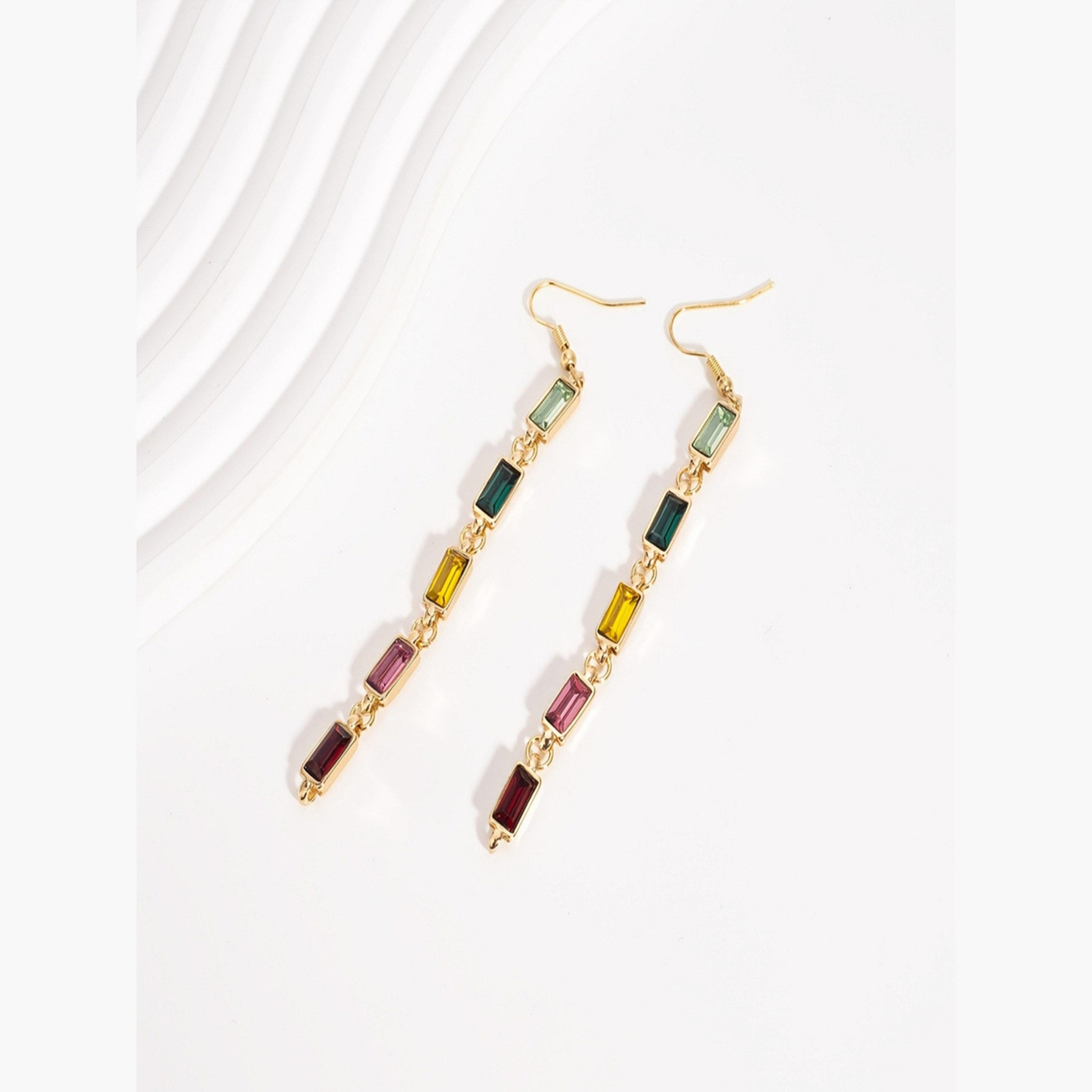 أقراط متدلية هندسية متعددة الألوان للنساء من تيك تو-women-watchesandjewellery-jewellery-earrings-image-3