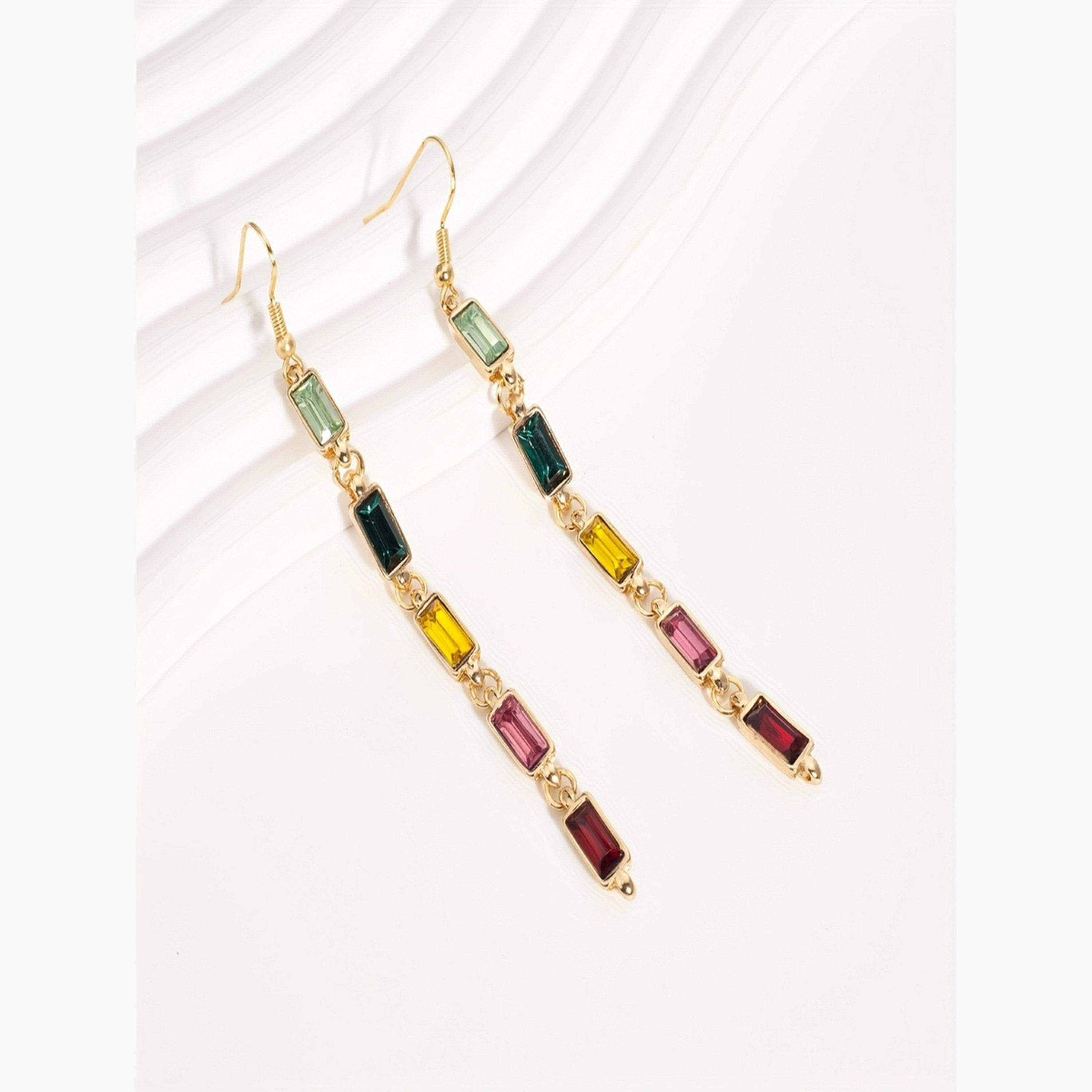 أقراط متدلية هندسية متعددة الألوان للنساء من تيك تو-women-watchesandjewellery-jewellery-earrings-image-4