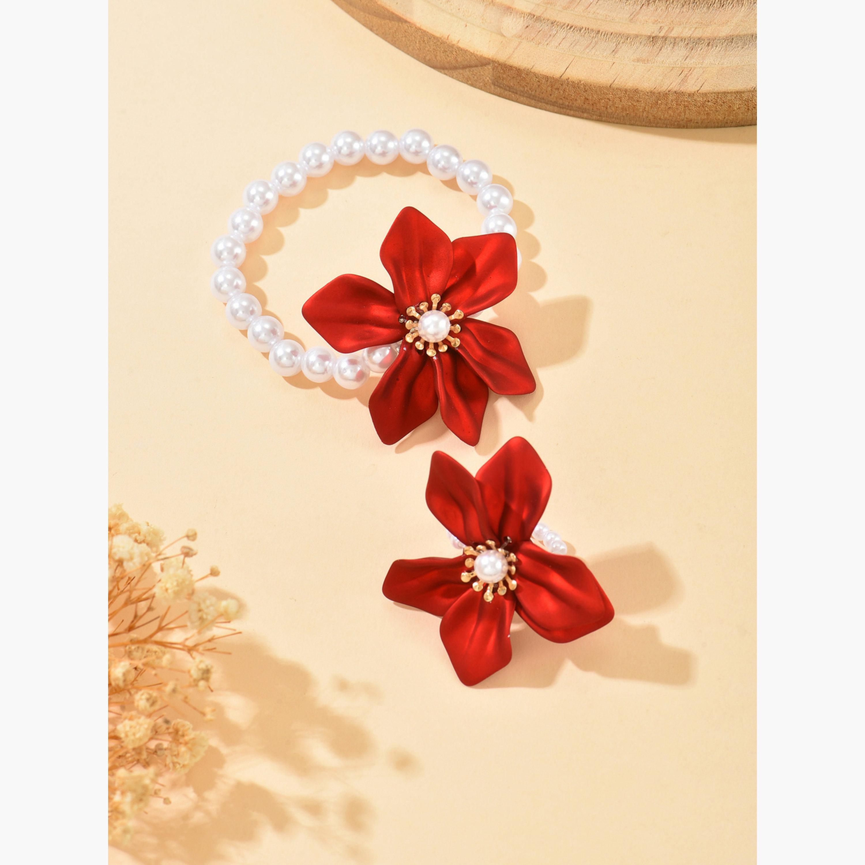 Take Two Red Flower Ring and Bracelet Sets-women-watchesandjewellery-jewellery-jewellerysets-image-4