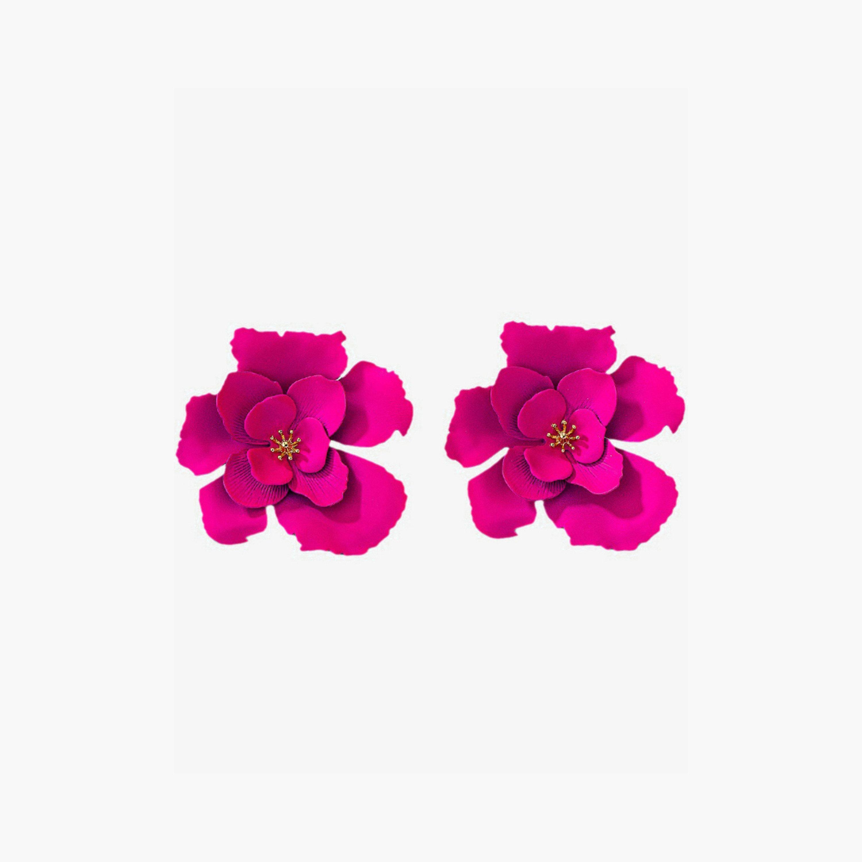 أقراط زهور ثلاثية الأبعاد للنساء من تيك تو-women-watchesandjewellery-jewellery-earrings-image-1