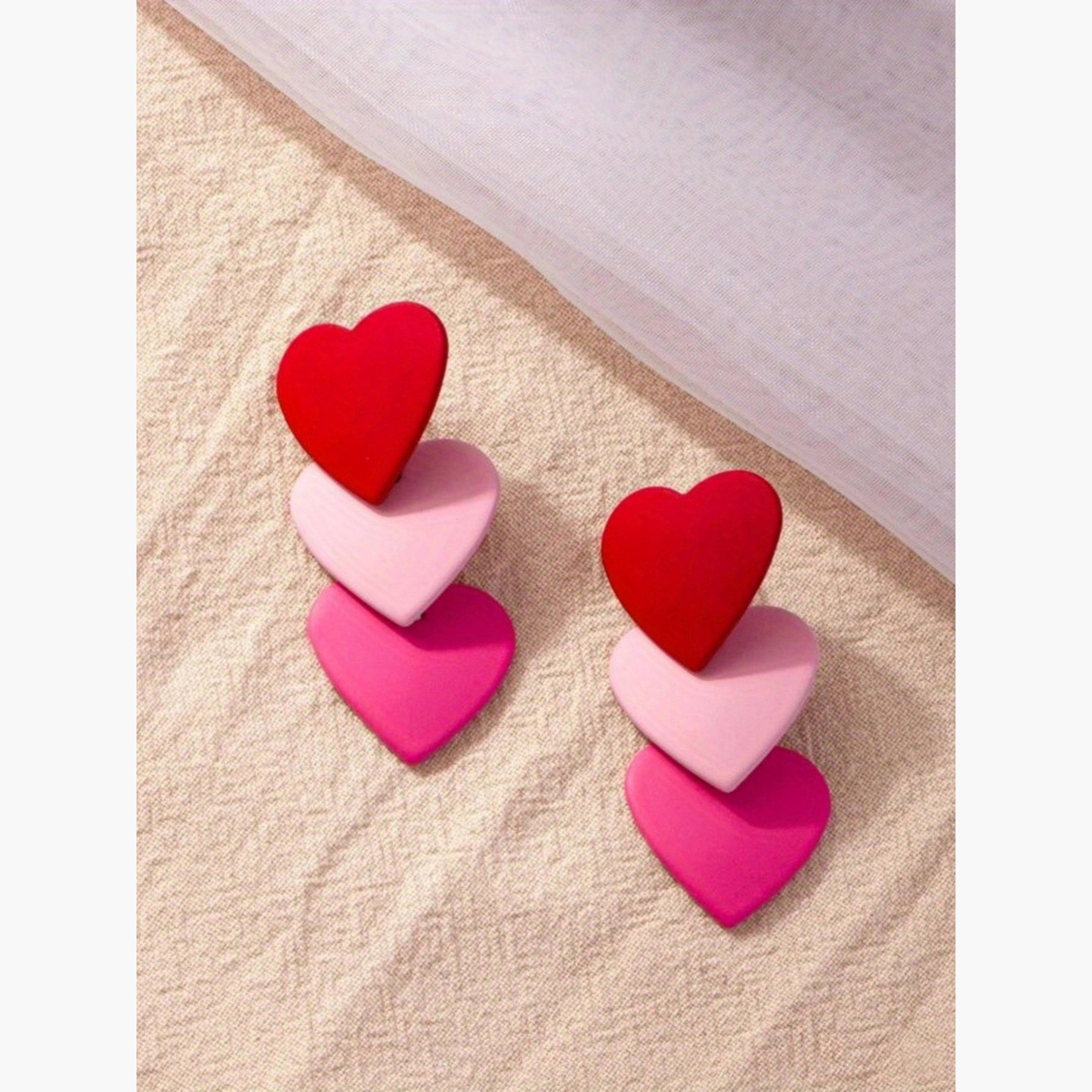 Take Two Women's Heart-Shaped Earrings-women-watchesandjewellery-jewellery-earrings-image-3