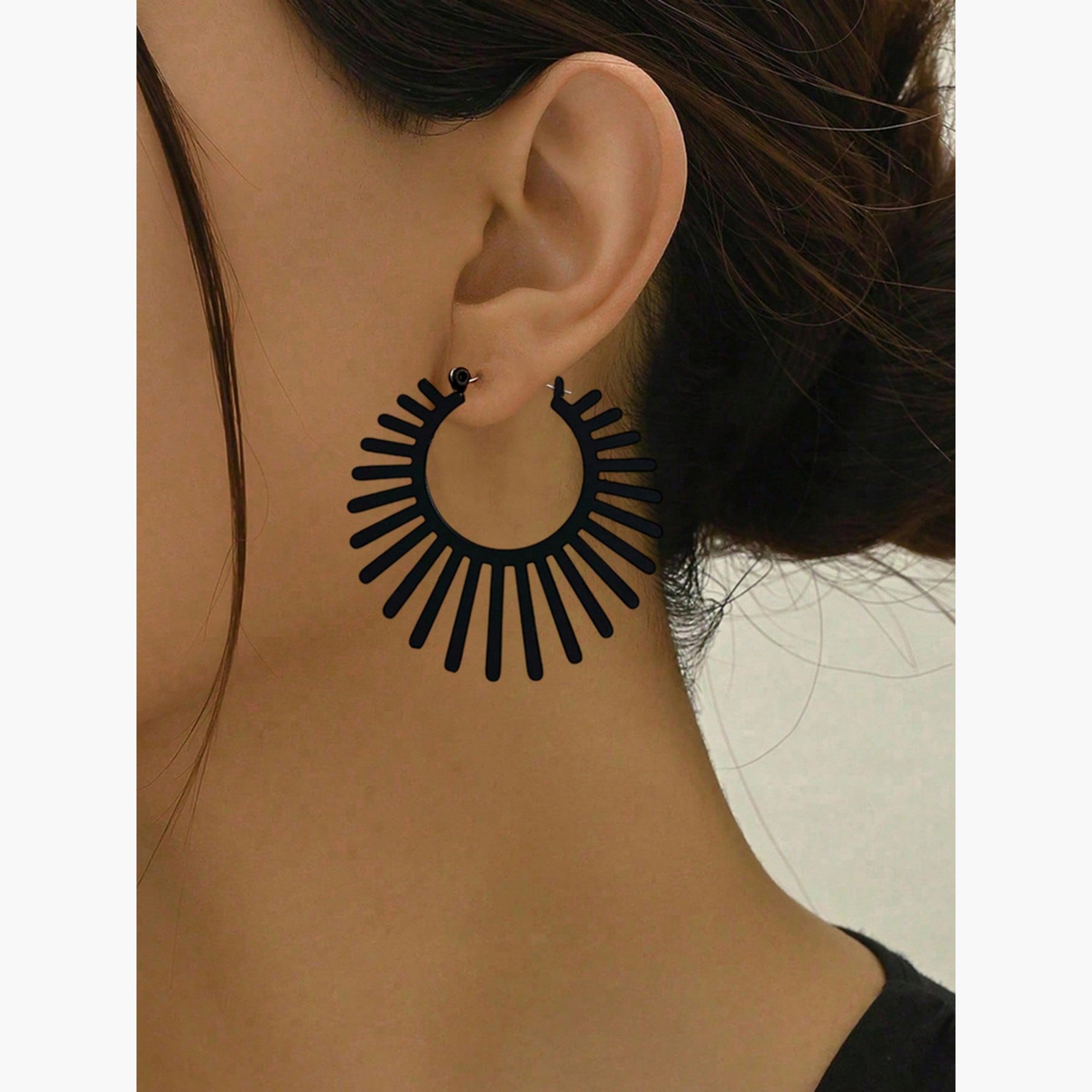 Take Two Women's Radial Hoop Earrings-women-watchesandjewellery-jewellery-earrings-image-2