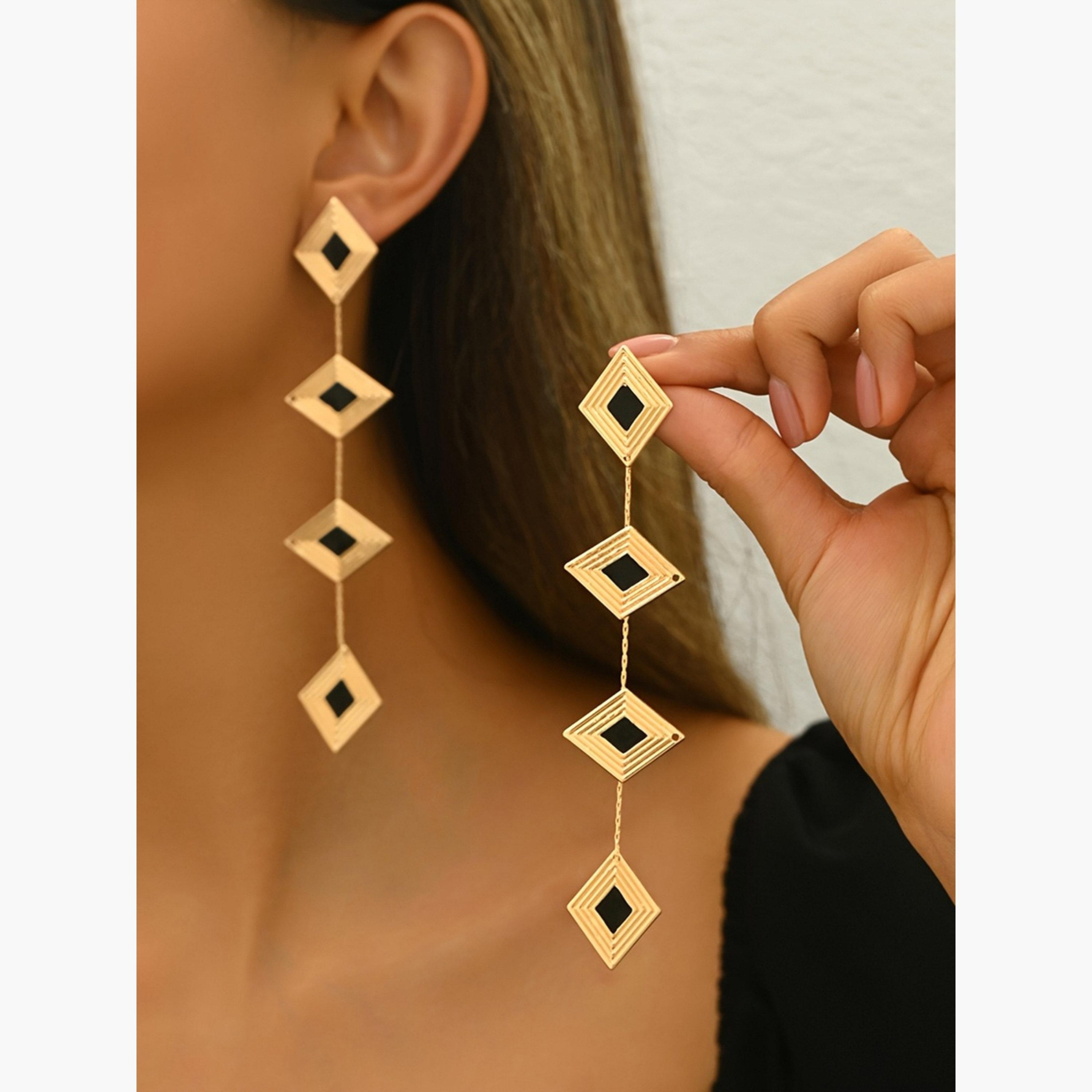 Take Two Women's Geometric Design Earrings-women-watchesandjewellery-jewellery-earrings-image-2