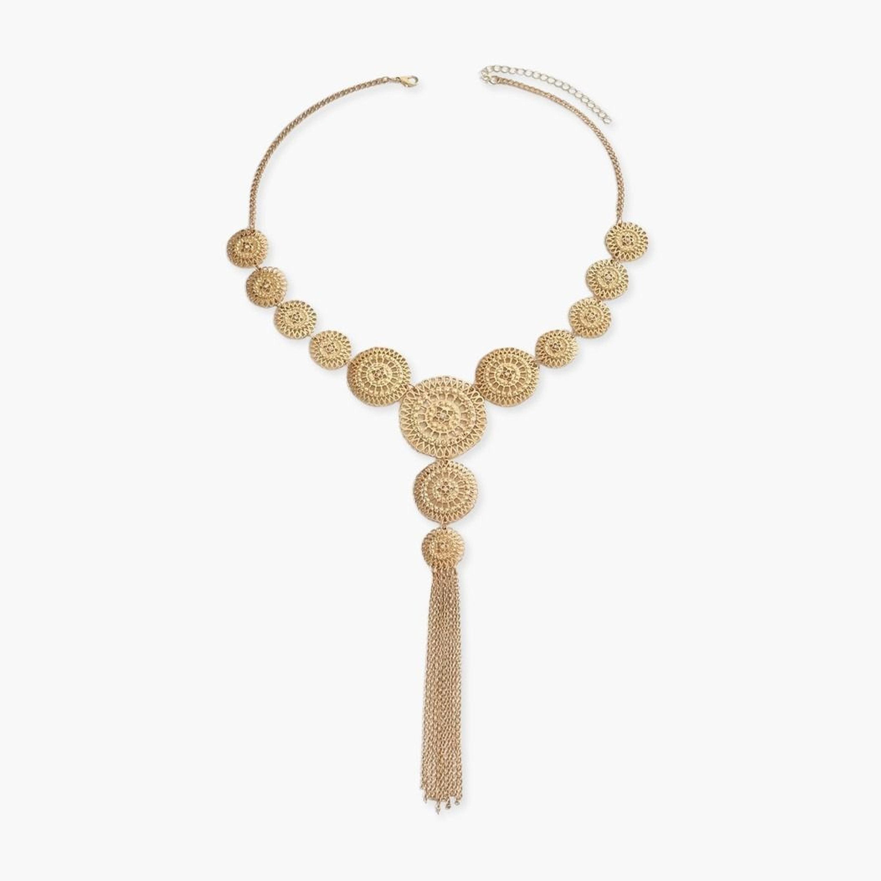 قلادة مجوفة محفورة من المعدن للنساء من تيك تو-women-watchesandjewellery-jewellery-necklacesandpendants-image-1