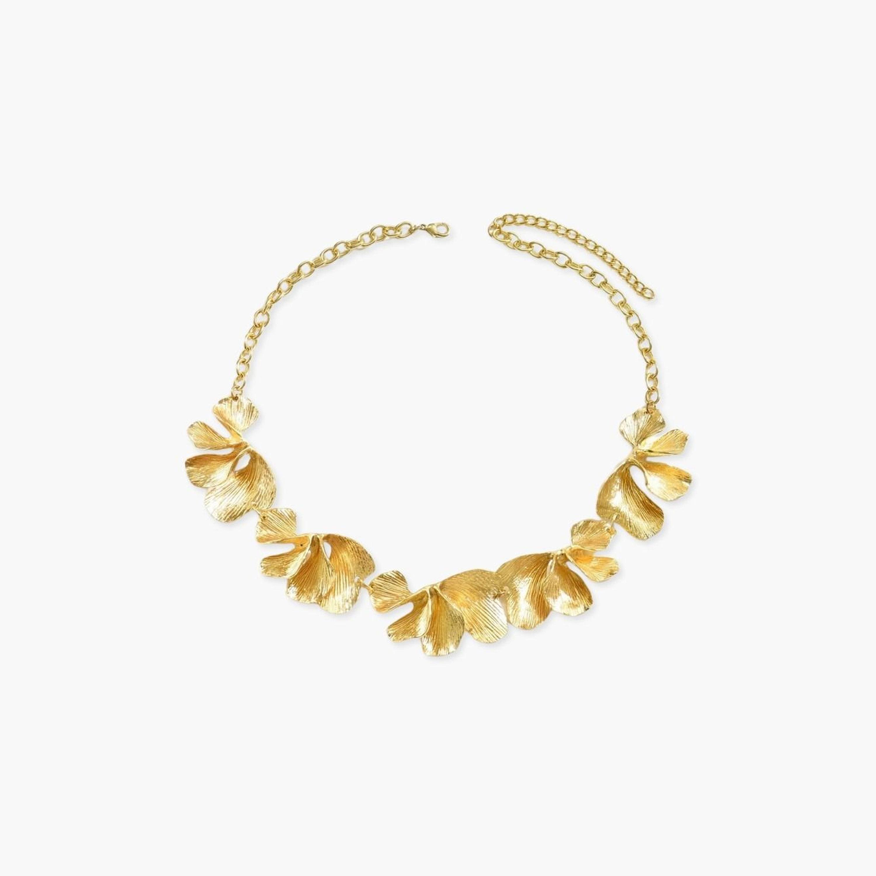 Take Two Women Gold Floral Statement Necklace-women-watchesandjewellery-jewellery-necklacesandpendants-image-1