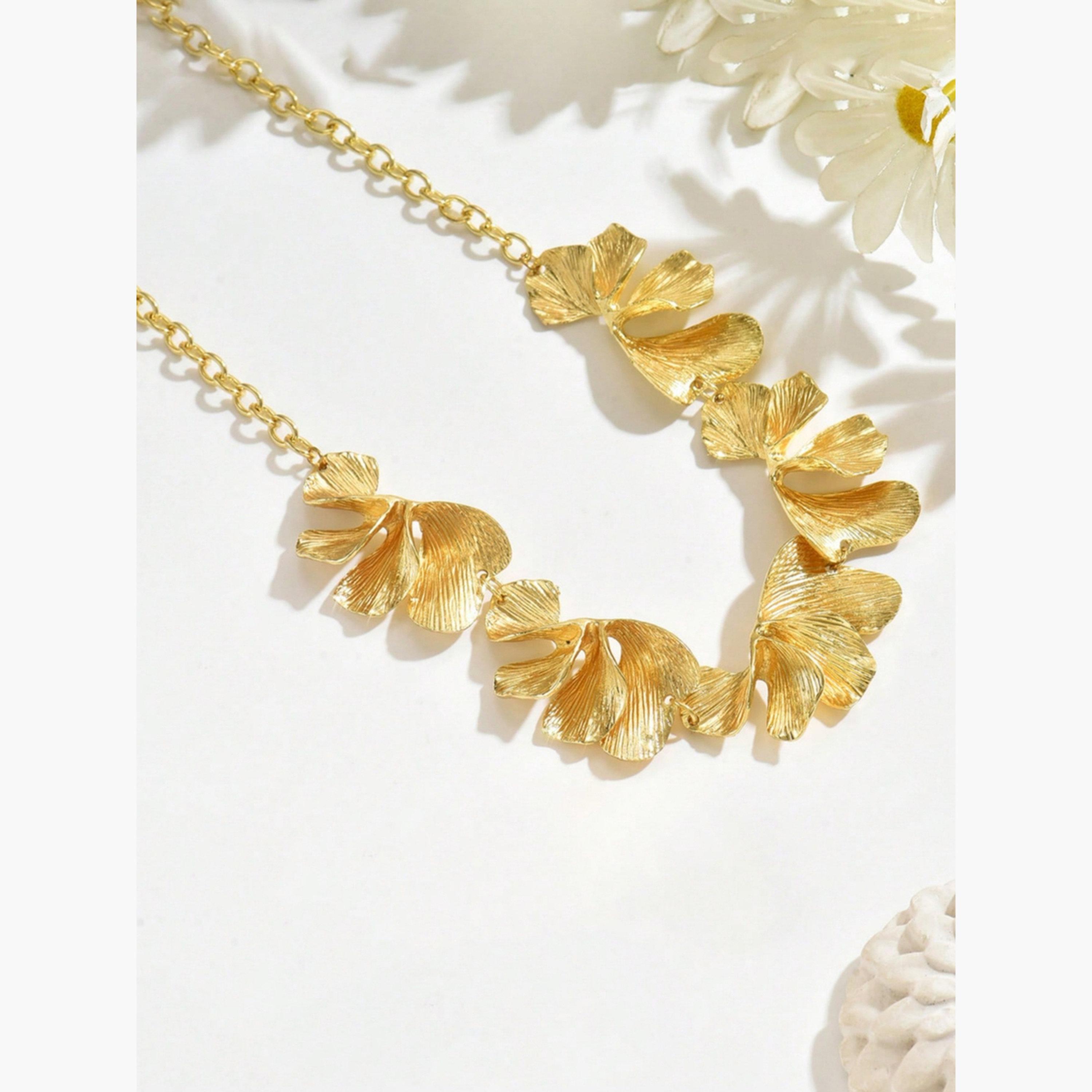 Take Two Women Gold Floral Statement Necklace-women-watchesandjewellery-jewellery-necklacesandpendants-image-3
