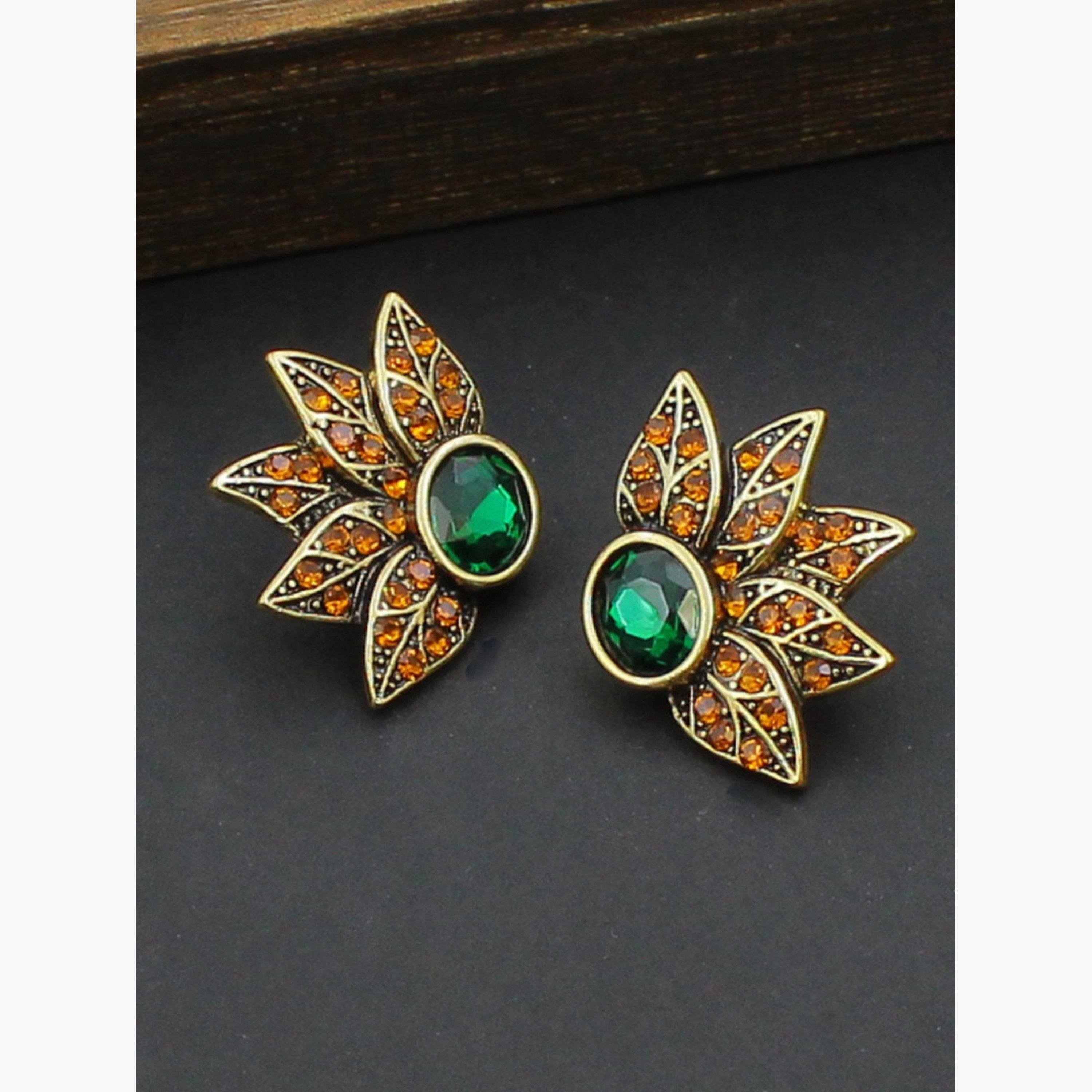 أقراط نسائية مرصعة بأحجار الراين والفيروز-women-watchesandjewellery-jewellery-earrings-image-3