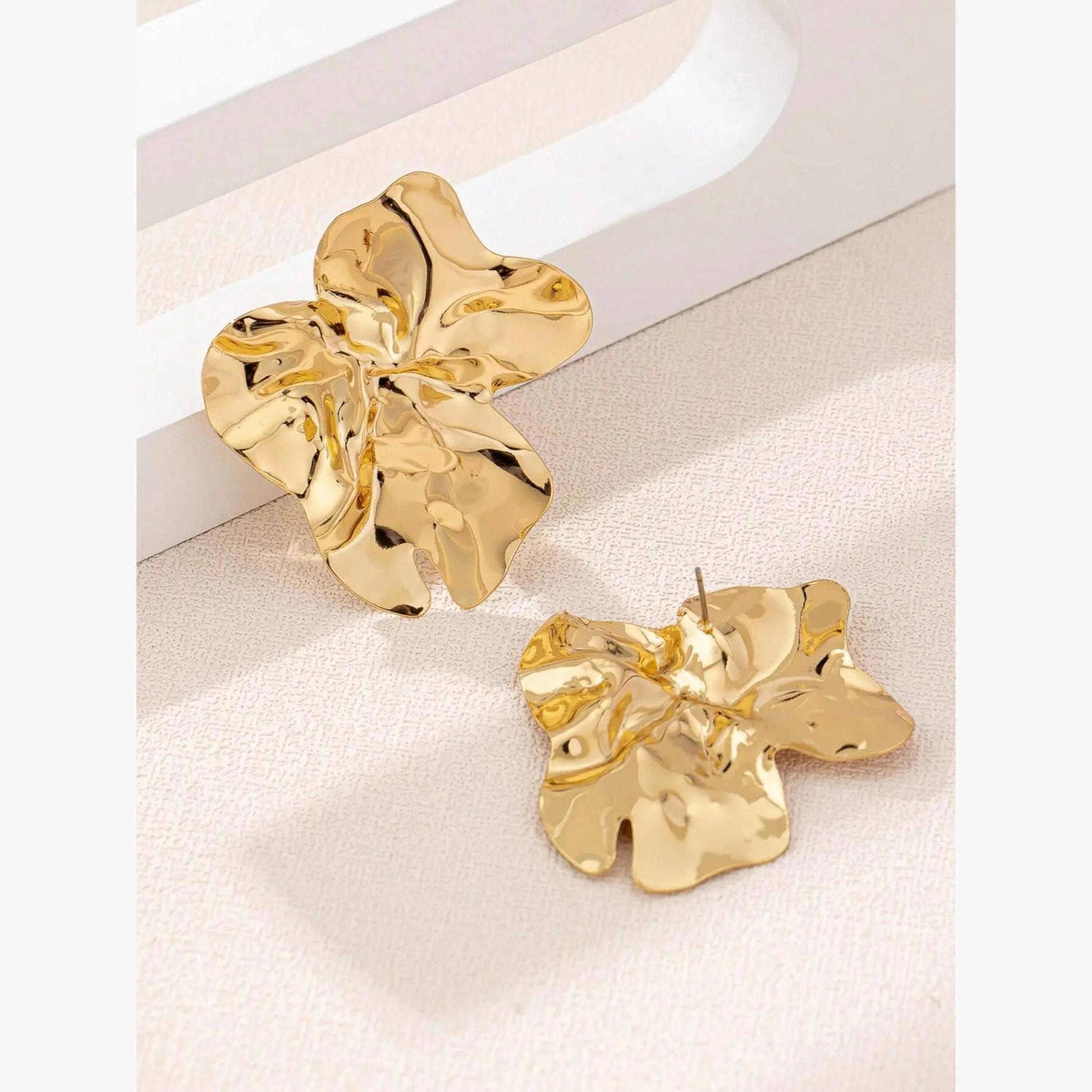 أقراط بتصميم زهور غير منتظمة من تيك تو للنساء-women-watchesandjewellery-jewellery-earrings-image-3
