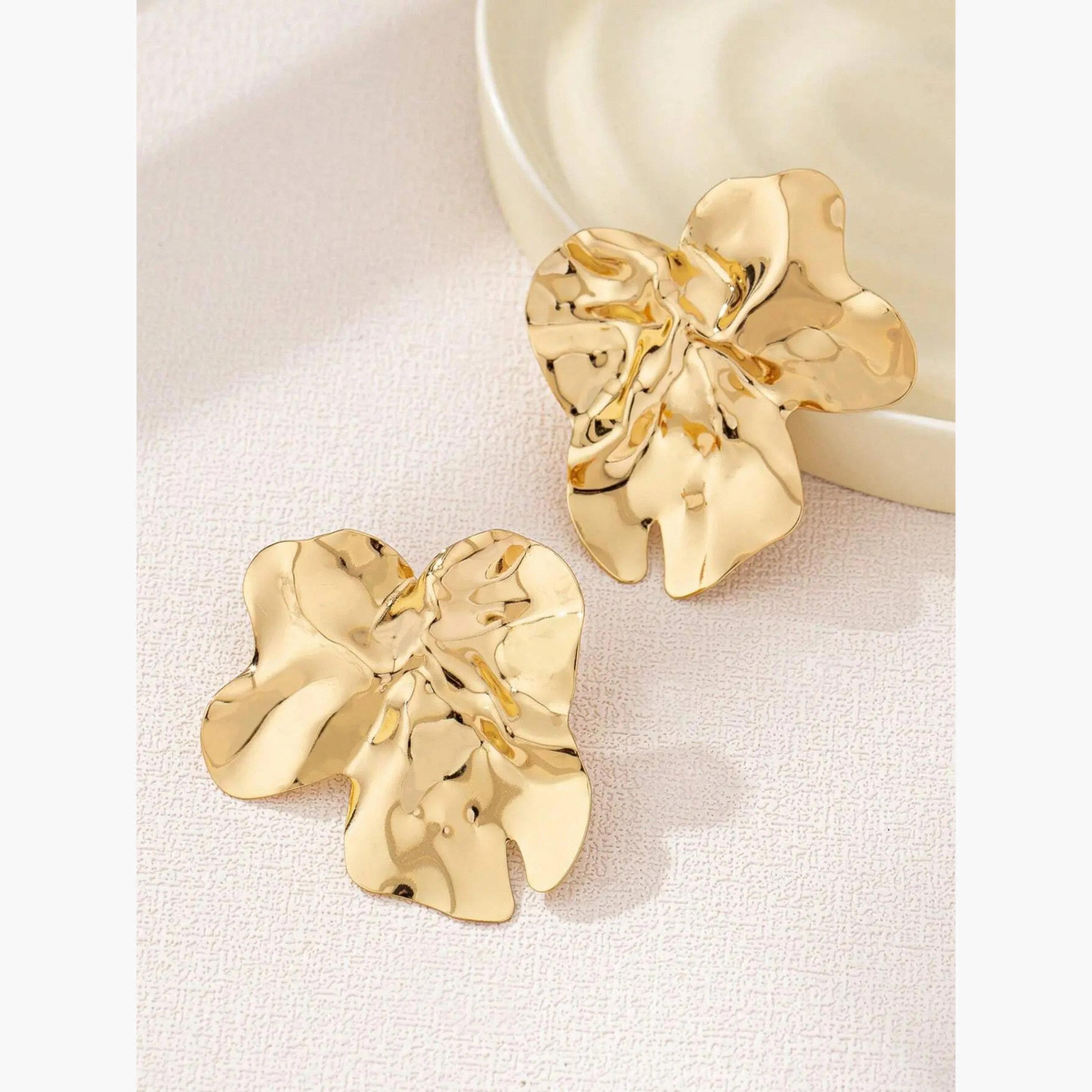 أقراط بتصميم زهور غير منتظمة من تيك تو للنساء-women-watchesandjewellery-jewellery-earrings-image-5
